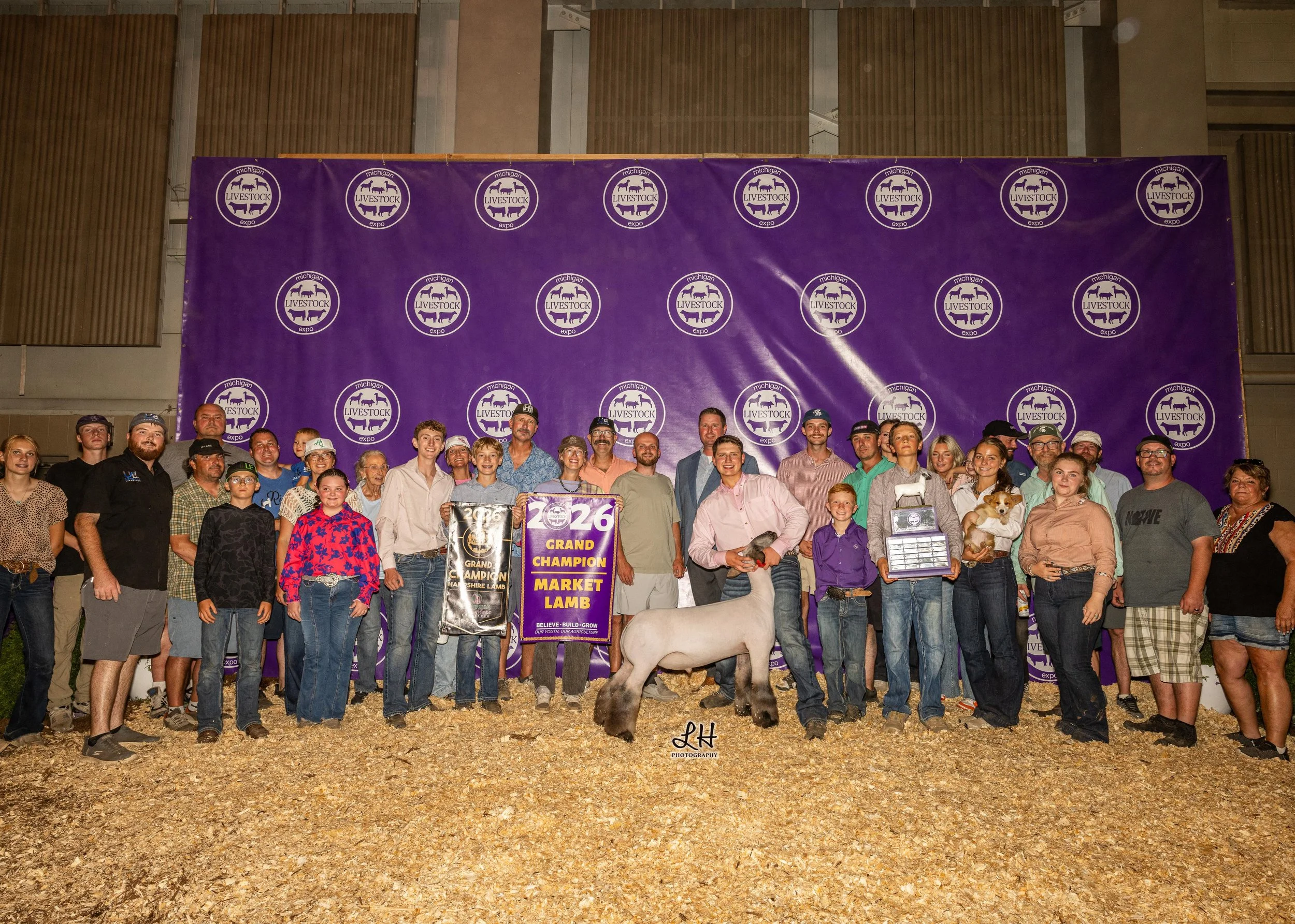 MLE Backdrop 2026 Grand Champion Market Lamb shown by Davis Hill