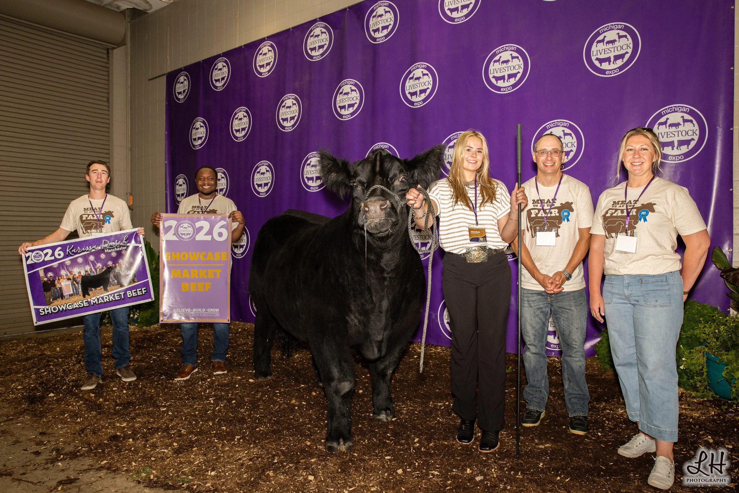 Sale-a-bration backdrop with Showcase Market Beef shown by Karissa Rasch 2026