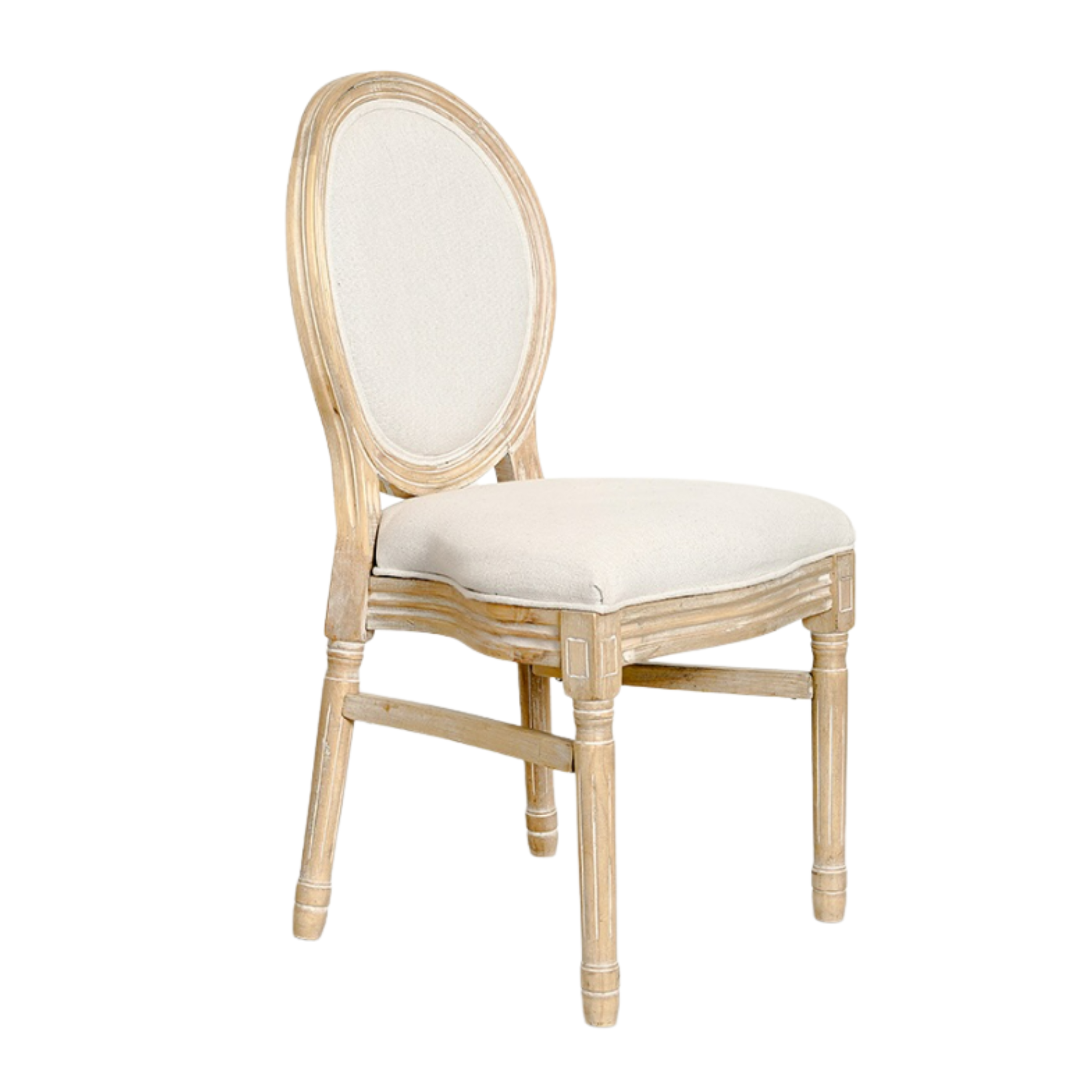 Olivia Chair - Upholstered White - Wooden Oak