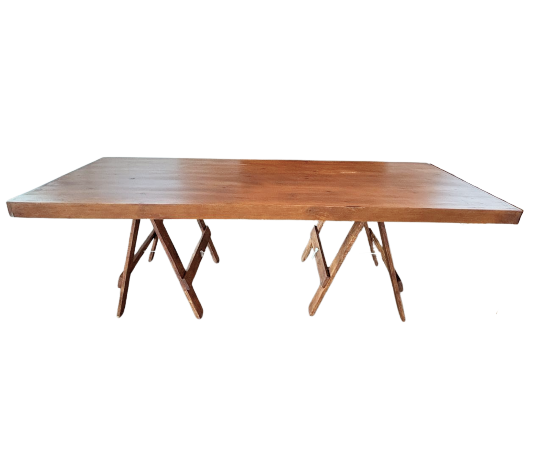 Rectangular varnished wooden table for wedding and corporate event hire by Du Toit Events in Plettenberg Bay and the Garden Route