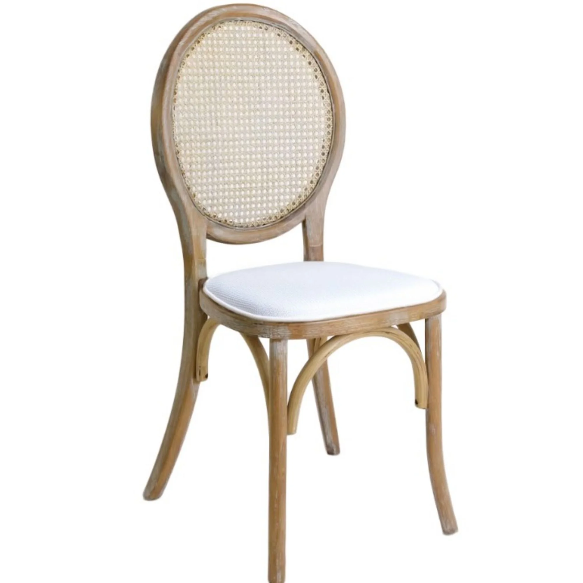 Louis Chair - Rattan Back - Wooden Oak