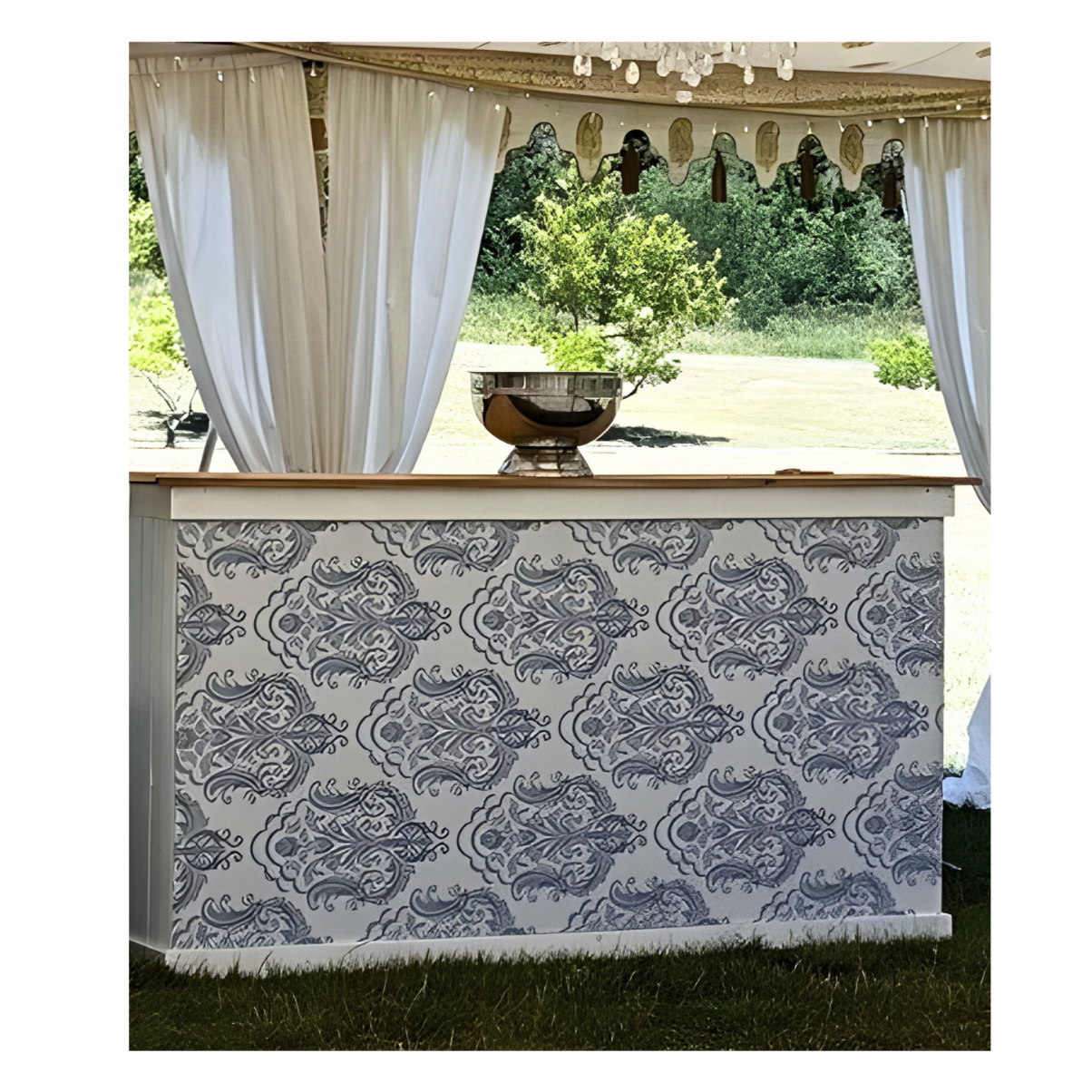 Vinyl Custom modular bar counters in multiple sizes for wedding and corporate event hire by Du Toit Events in Plettenberg Bay and the Garden Route