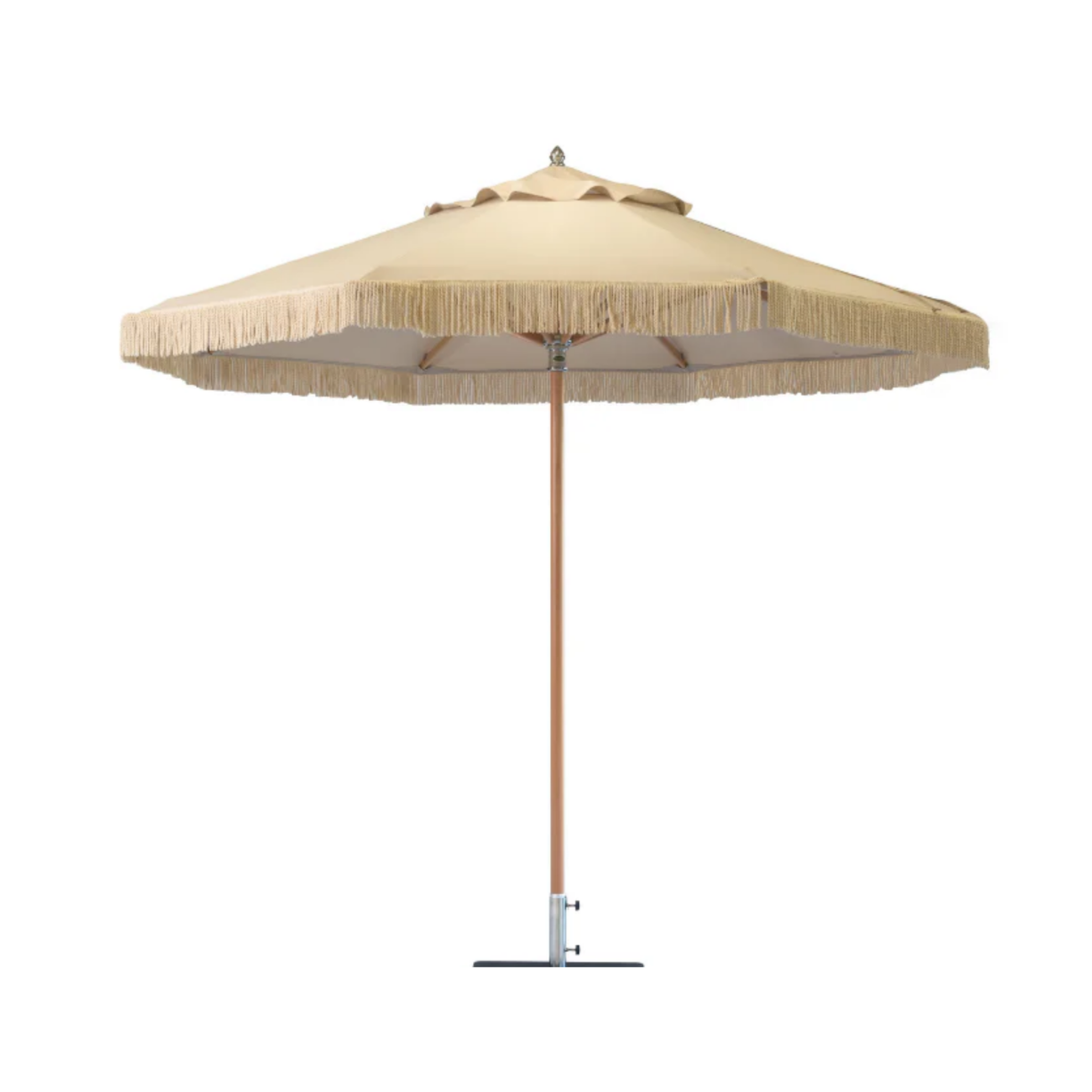 3m tassel fringe umbrella for wedding and corporate event hire by Du Toit Events in Plettenberg Bay and the Garden Route