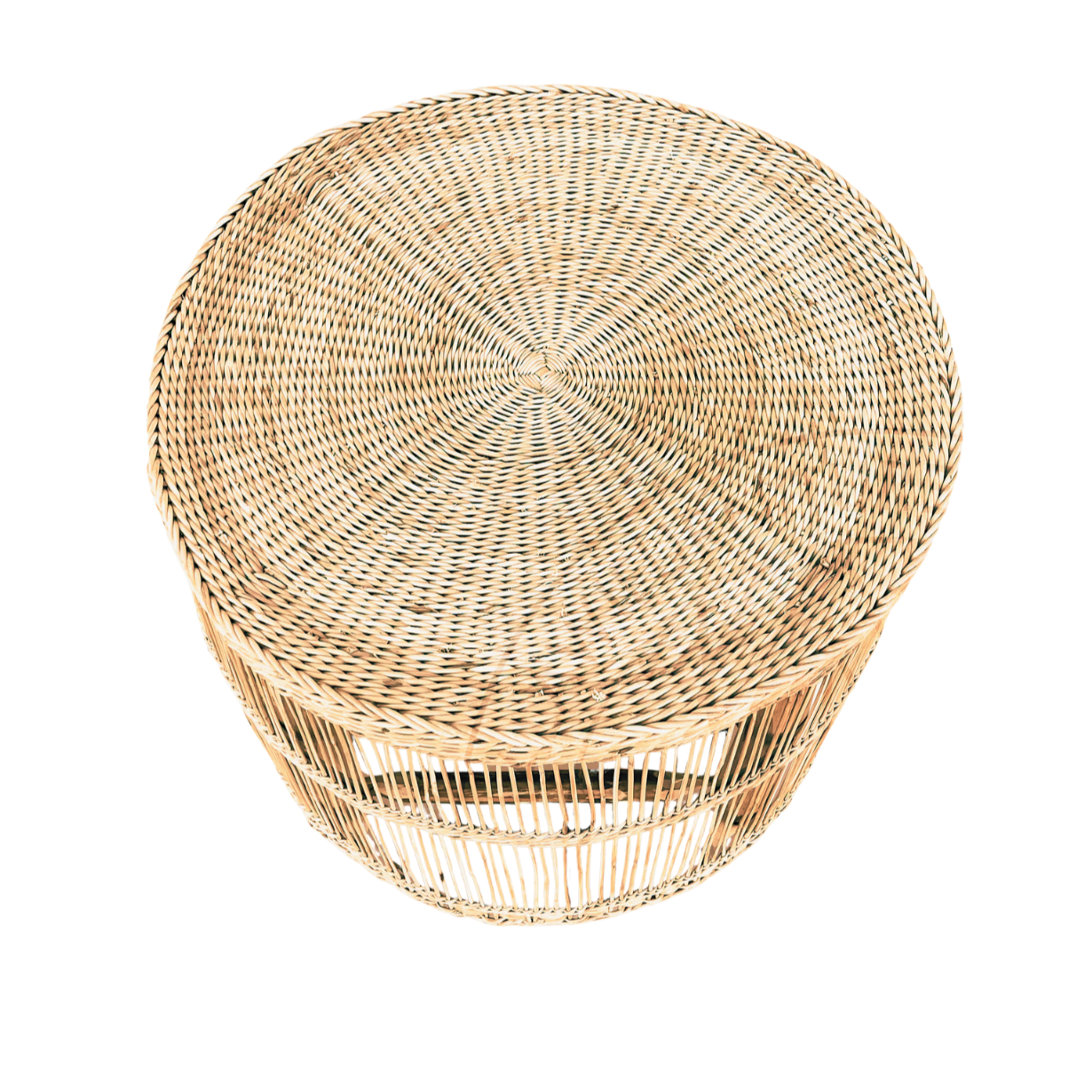 Malawian rattan side table for wedding and corporate event hire by Du Toit Events in Plettenberg Bay and the Garden Route