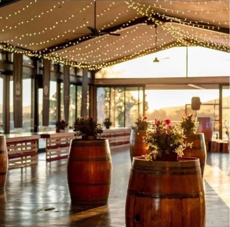 Wooden oak wine barrel for wedding and corporate event hire by Du Toit Events in Plettenberg Bay and the Garden Route