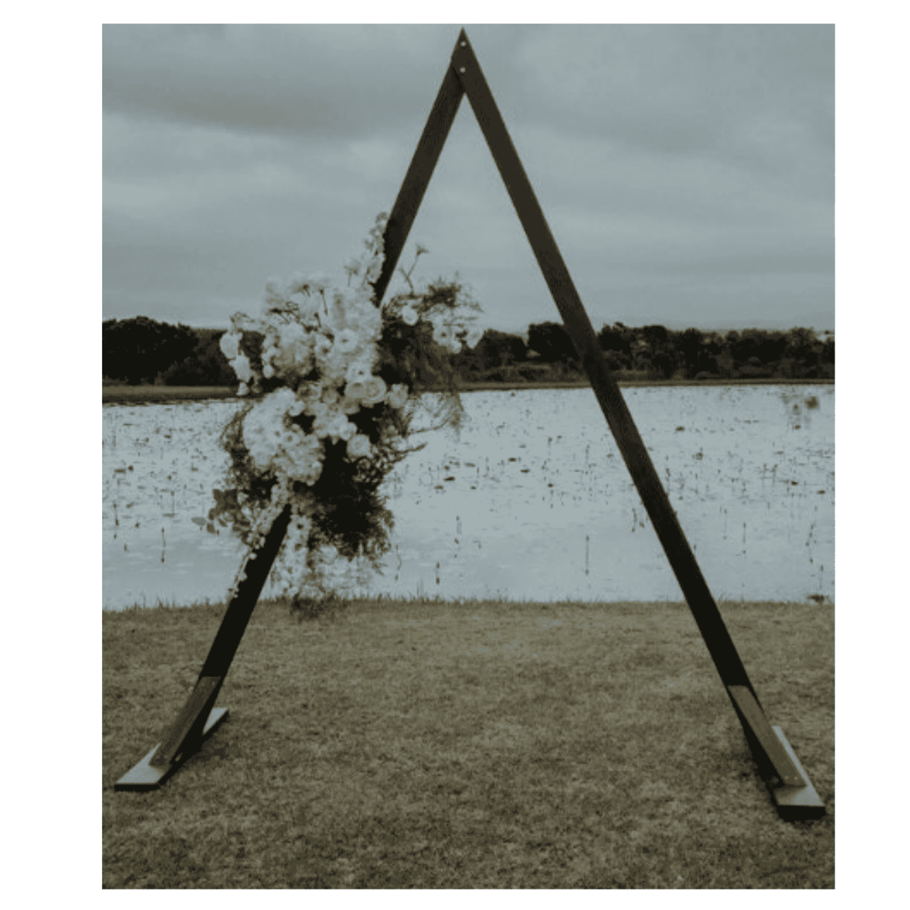 Triangular wedding arch for wedding and corporate event hire by Du Toit Events in Plettenberg Bay and the Garden Route