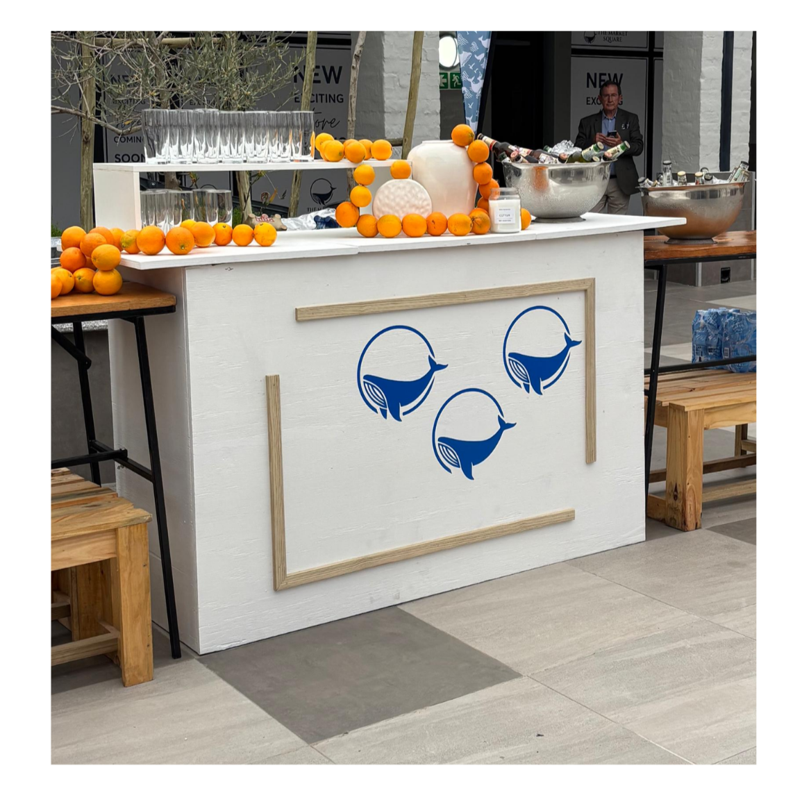 Custom modular bar counters in multiple sizes for wedding and corporate event hire by Du Toit Events in Plettenberg Bay and the Garden Route
