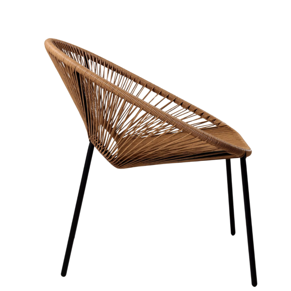 Cabo single seater chair in natural finish for wedding and corporate event hire by Du Toit Events in Plettenberg Bay and the Garden Route