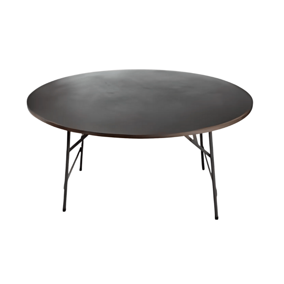 1.8m round dining table 10 seater for wedding and corporate event hire by Du Toit Events in Plettenberg Bay and the Garden Route