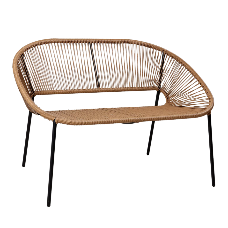 Cabo double seater chair in natural finish for wedding and corporate event hire by Du Toit Events in Plettenberg Bay and the Garden Route