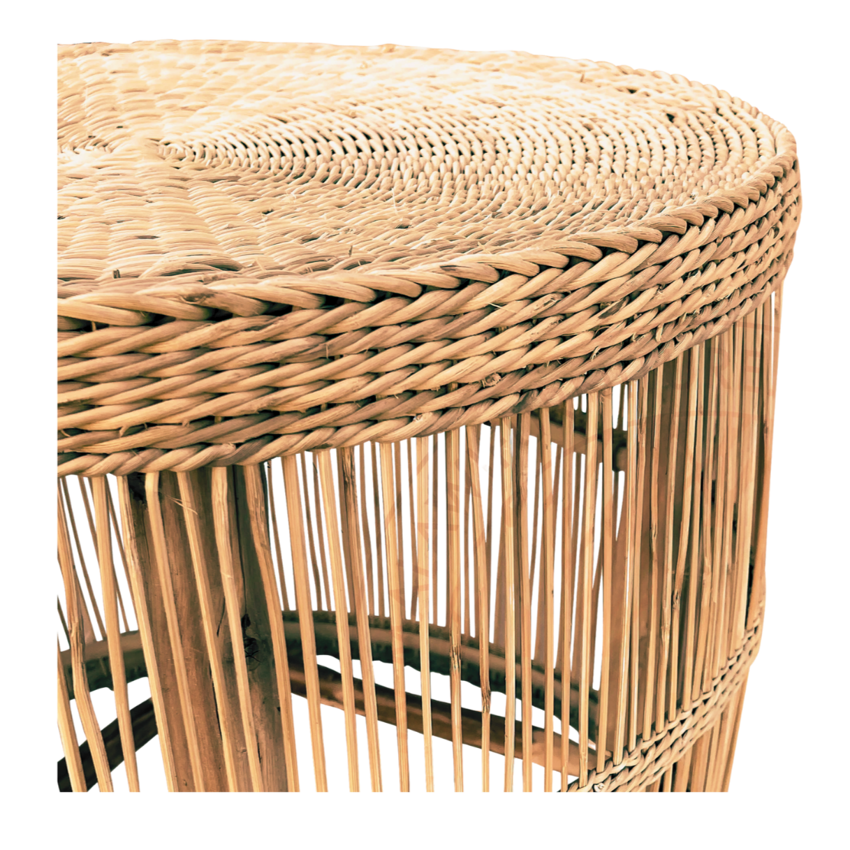 Malawian rattan side table for wedding and corporate event hire by Du Toit Events in Plettenberg Bay and the Garden Route