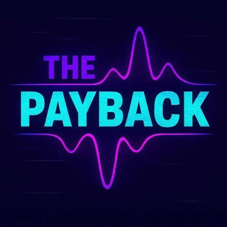 a poster for The Payback in purple and blue colours