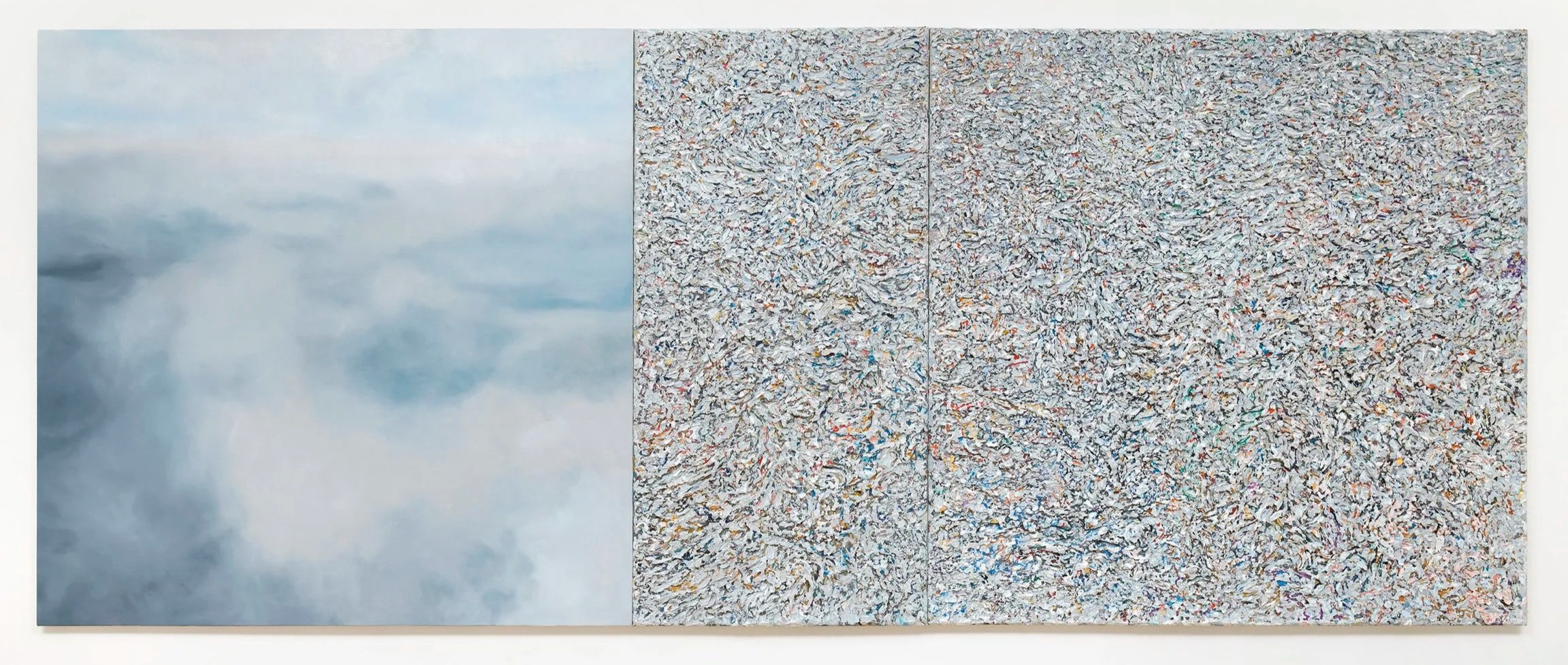  The Lily Of The Field And The Bird Of The Air 
Oil On Wood Panel,Triptych, 73"x182", 2022