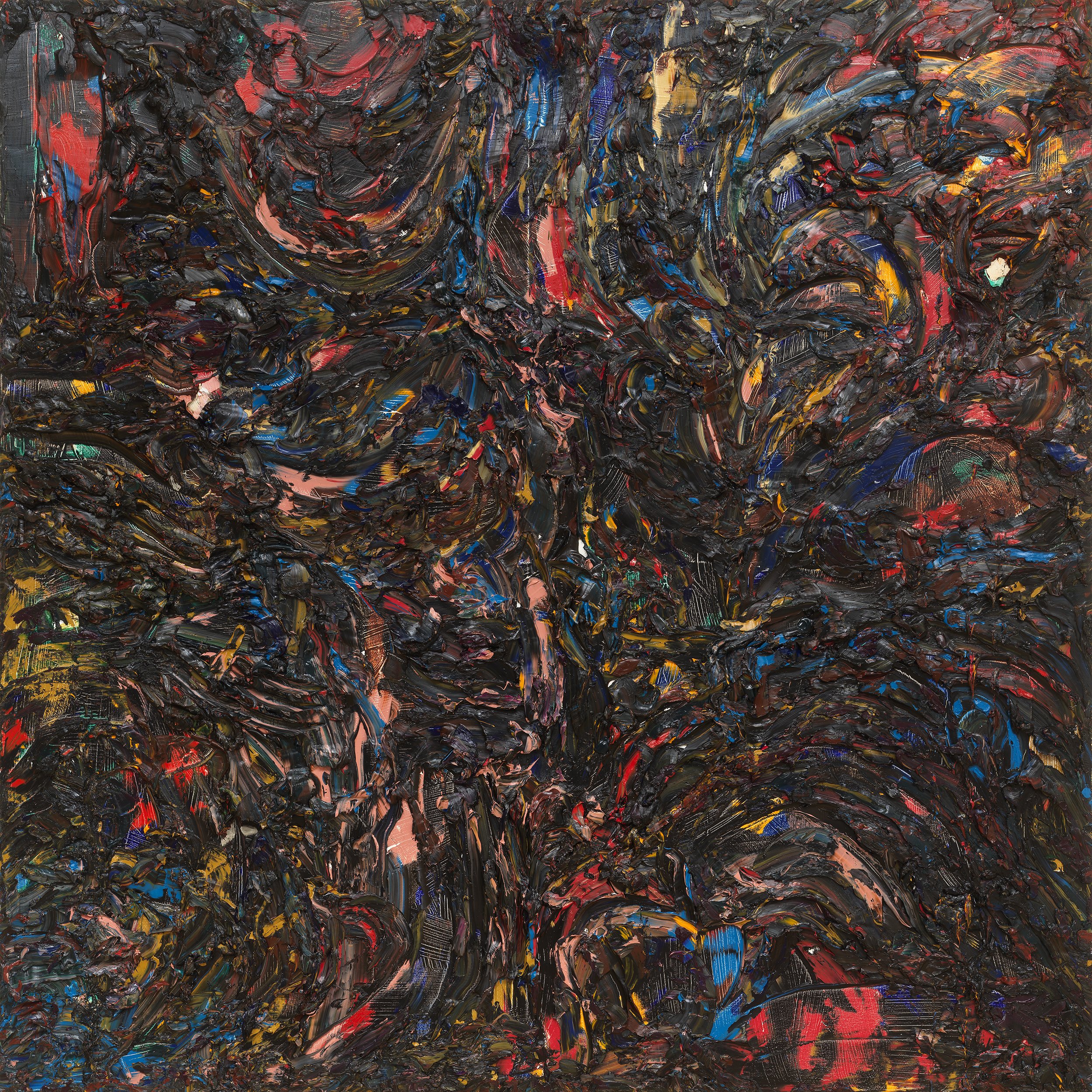 All The Dancers Twirling In The Rain, Whisper Gently That I’m Out Of Place, But Today, I’m Reborn, Oil On Canvas, 73" × 73", 2022