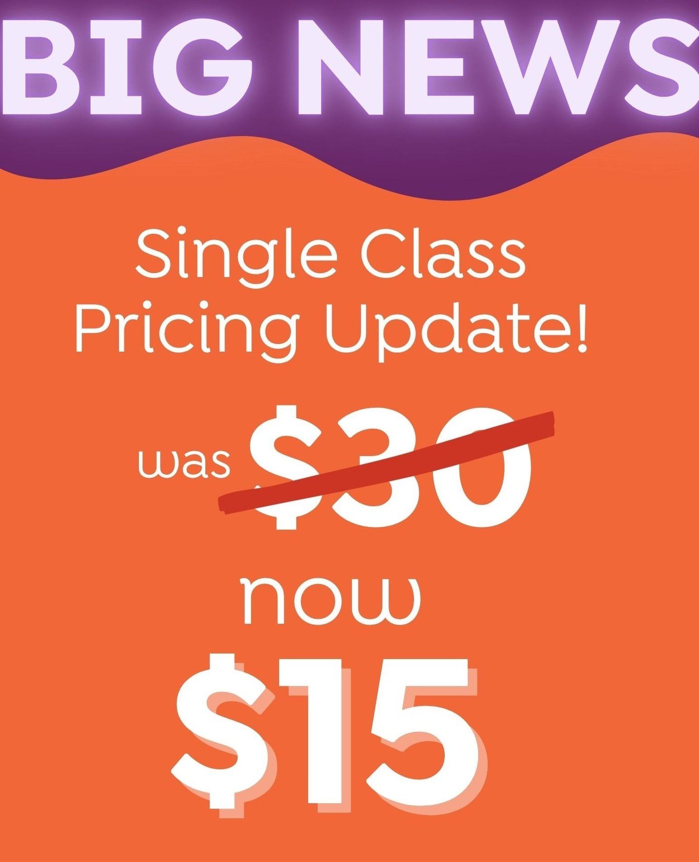 NOTHING spooky here! 🙀Just an awesome update to our single class rate! ⁠
⁠
💸NOW SINGLE CLASSES ARE ONLY $15! 💸⁠
⁠
With our new single-class pricing, trying hot yoga costs about the same as your morning coffee &mdash; but we promise the benefits la