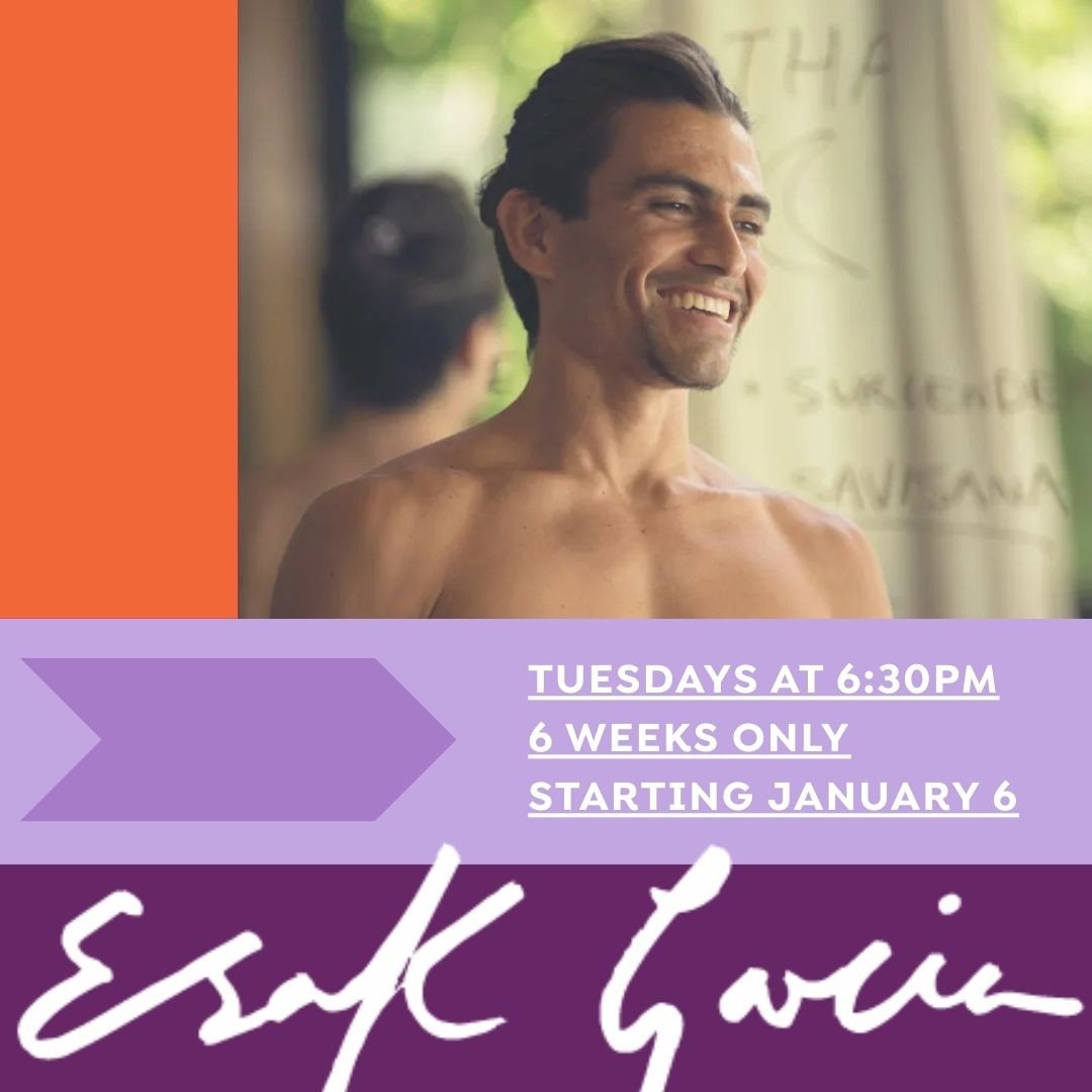 🌟Beginning January 6, Esak Garcia will be leading our 6:30pm class for the next 6 weeks. 🌟⁠
⁠
With a hot yoga practice dating back to 1994, Esak offers a depth of knowledge that can truly transform how you move, breathe, and understand your practic