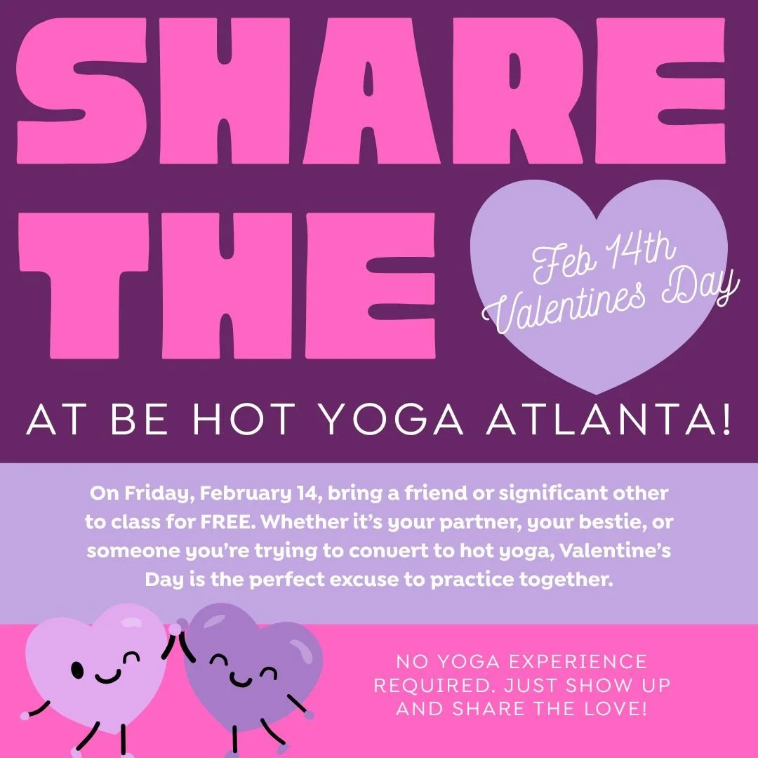Valentines Day Plans? We've got just the thing to get things heated up 💕⁠
⁠
On Friday, February 14, bring a friend or significant other to class for FREE. Whether it&rsquo;s your partner, your bestie, or someone you&rsquo;re trying to convert to hot