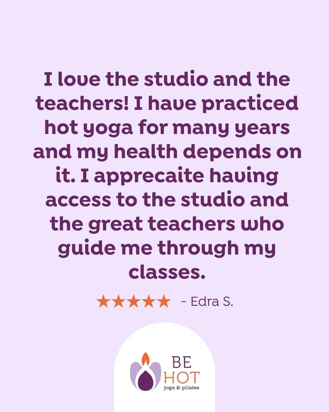 Looking for a sign to come join us at Be Hot Yoga? Our student reviews speak for themselves! See you soon in the hot room 💜⁠
⁠
#yoga #bikramyoga #bikramyogaatlanta #hotyogaatlanta #hotyoga #behotbehappy #meditation #mindfulness #BeltLineAtlanta #bik