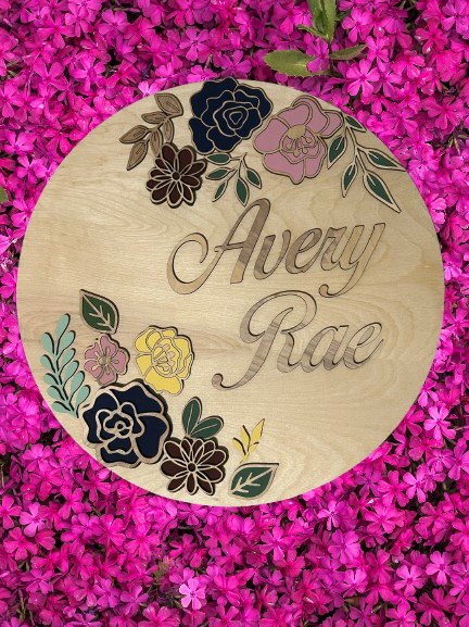 Floral Round Sign