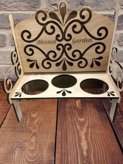 "Blessed Garden" Wooden Planter