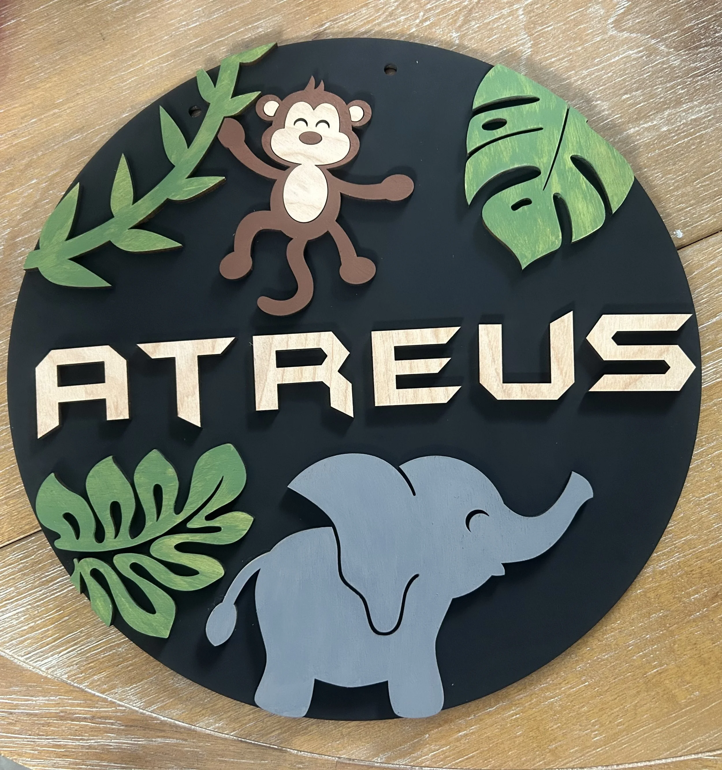 Personalized Jungle Safari Wooden Sign