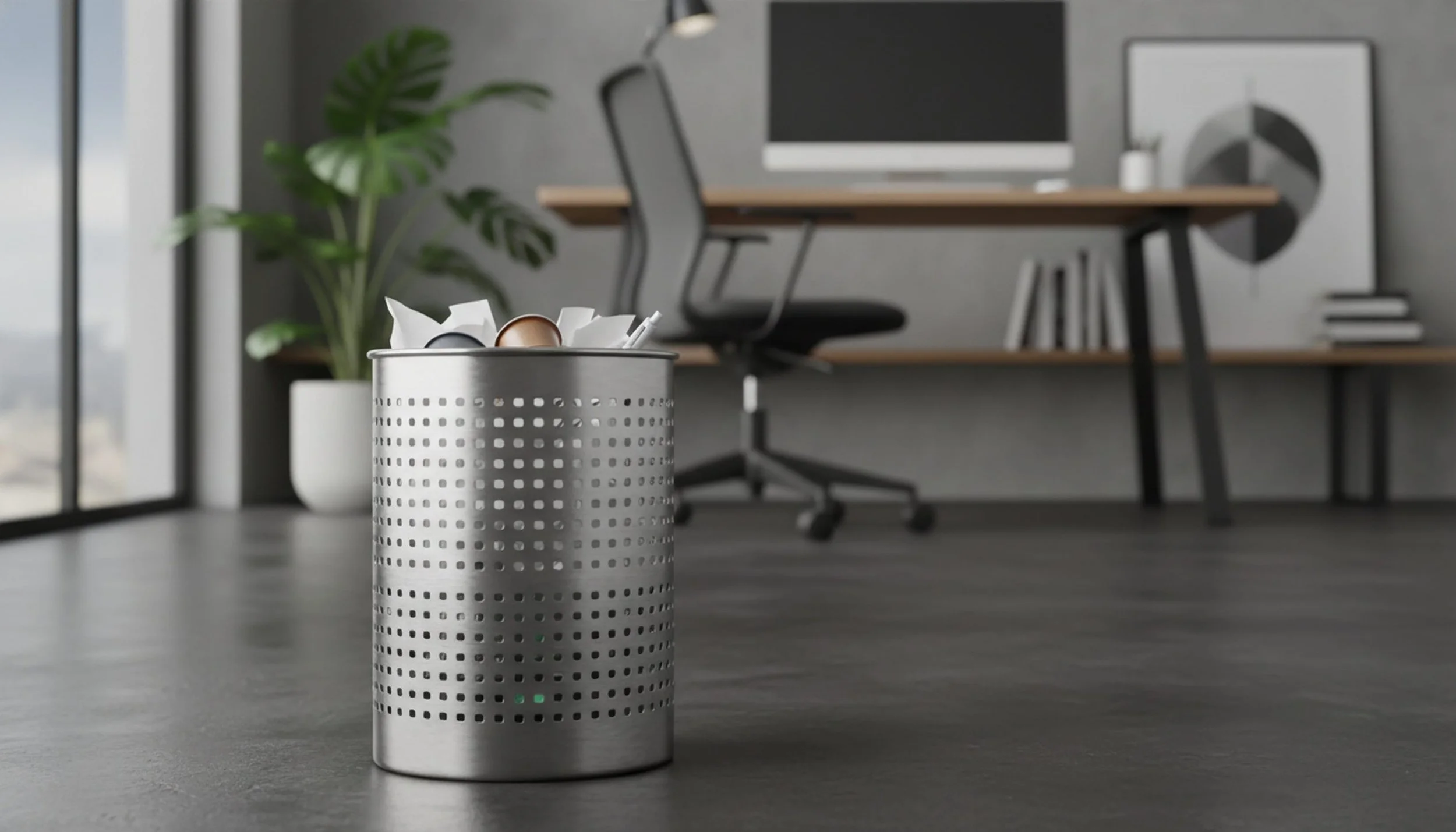 Trash can being moved