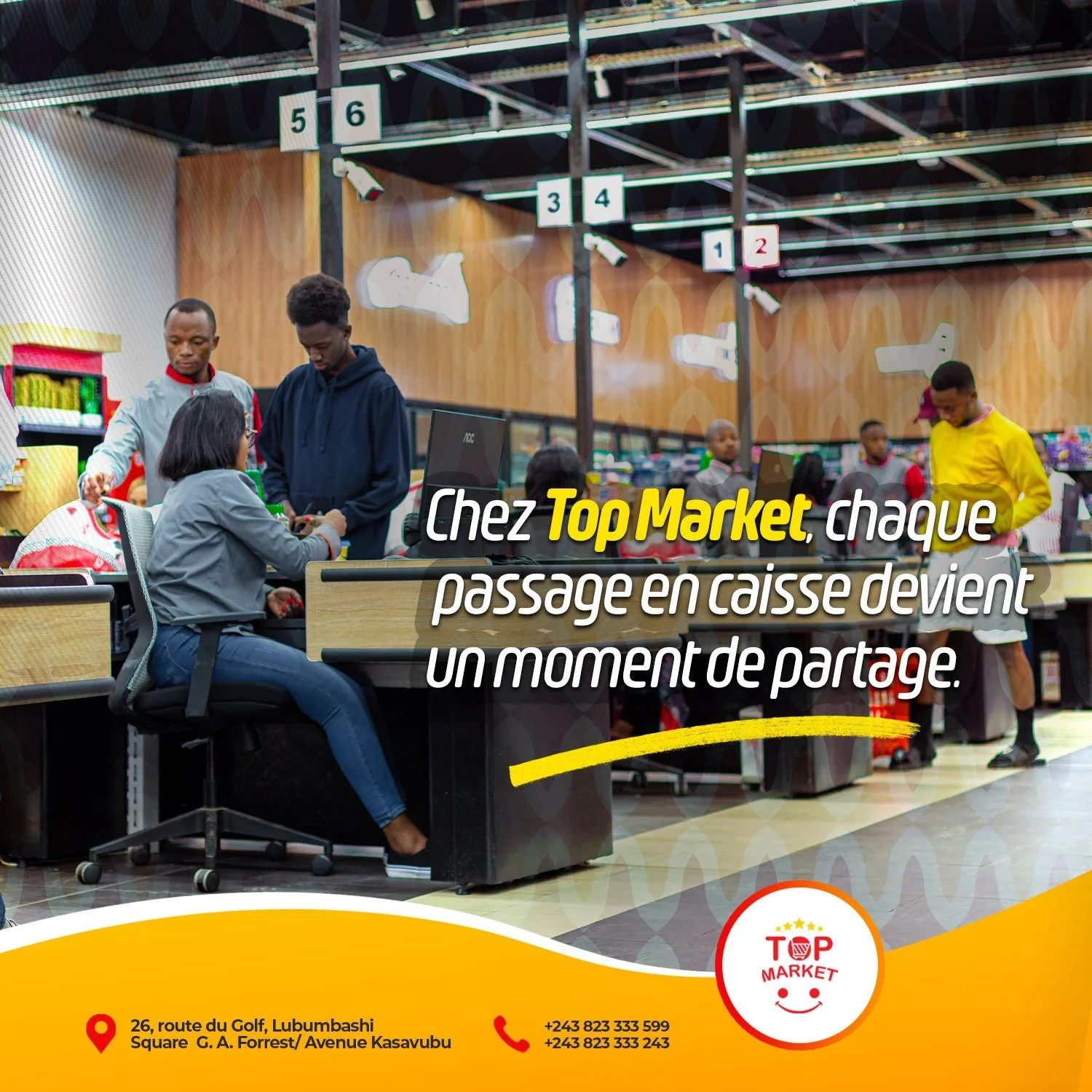 Plus qu'une simple transaction. Chez Top Market, chaque passage en caisse devient un moment de partage. 

Un sourire, un service rapide, et l'assurance d'avoir trouv&eacute; le meilleur. 👉 Venez vivre cette exp&eacute;rience Top Market !

#TopMarket