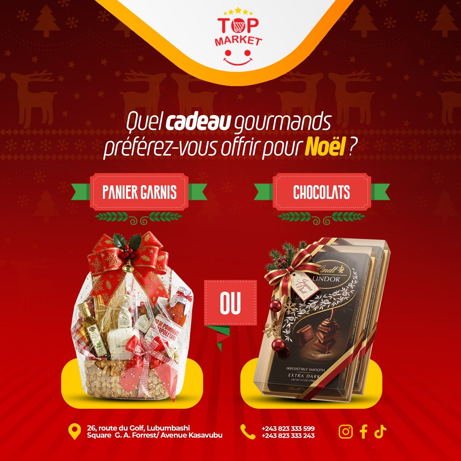 Pour No&euml;l, vous &ecirc;tes plut&ocirc;t #PanierGarnis ou #Chocolats ? Votez pour votre favori en commentaire !

Un cadeau raffin&eacute; qui regorge de surprises ou la douceur &eacute;ternelle des Chocolats ? 🤔Dites-nous quelle option fera le p