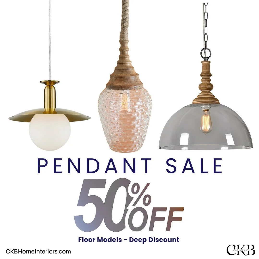 We can&rsquo;t wait to show you guys some new items!! 

But before we do that we need room on our pendant lighting display! 

Deep discount in display pendants! 
➡️ Final Sale 
➡️ Display Model 

Earl - 🆕 $45.13
Carter - 🆕 $110.37
McCoy - 🆕 $114.1