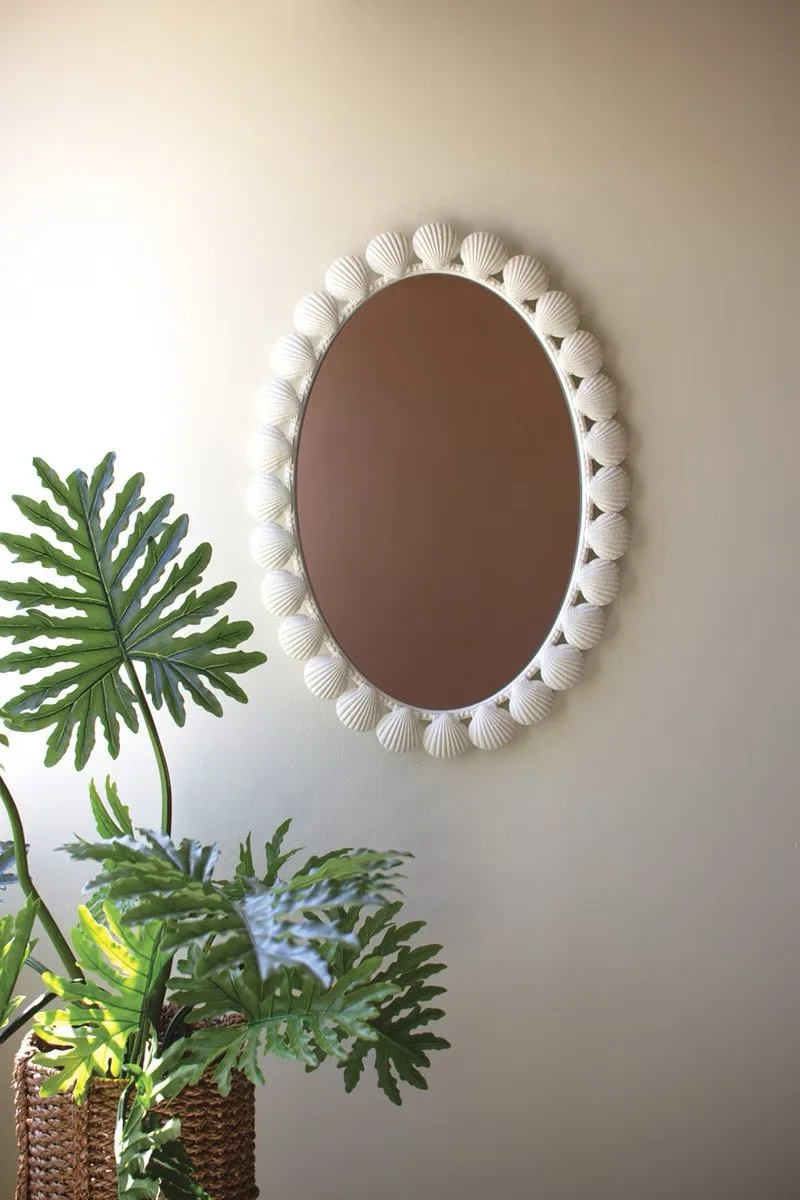 Shell Frame Oval Mirror