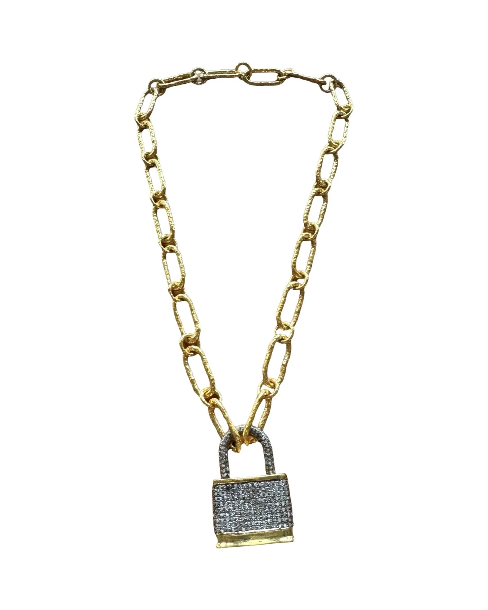 Lock Pavé Diamond Necklace