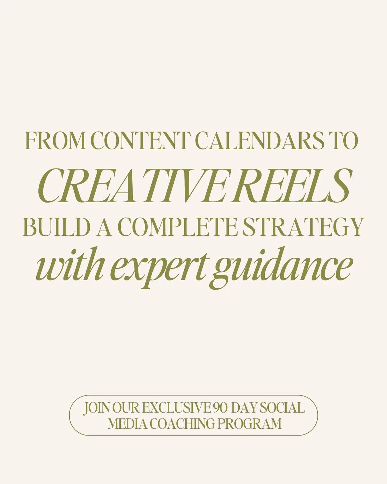 From content calendar to creative reels&mdash;let&rsquo;s build your complete social strategy (with expert guidance) 📆🎥

You&rsquo;ve built an offer you&nbsp;know&nbsp;can change lives- but the gap between your brilliance and actual sales? It&rsquo