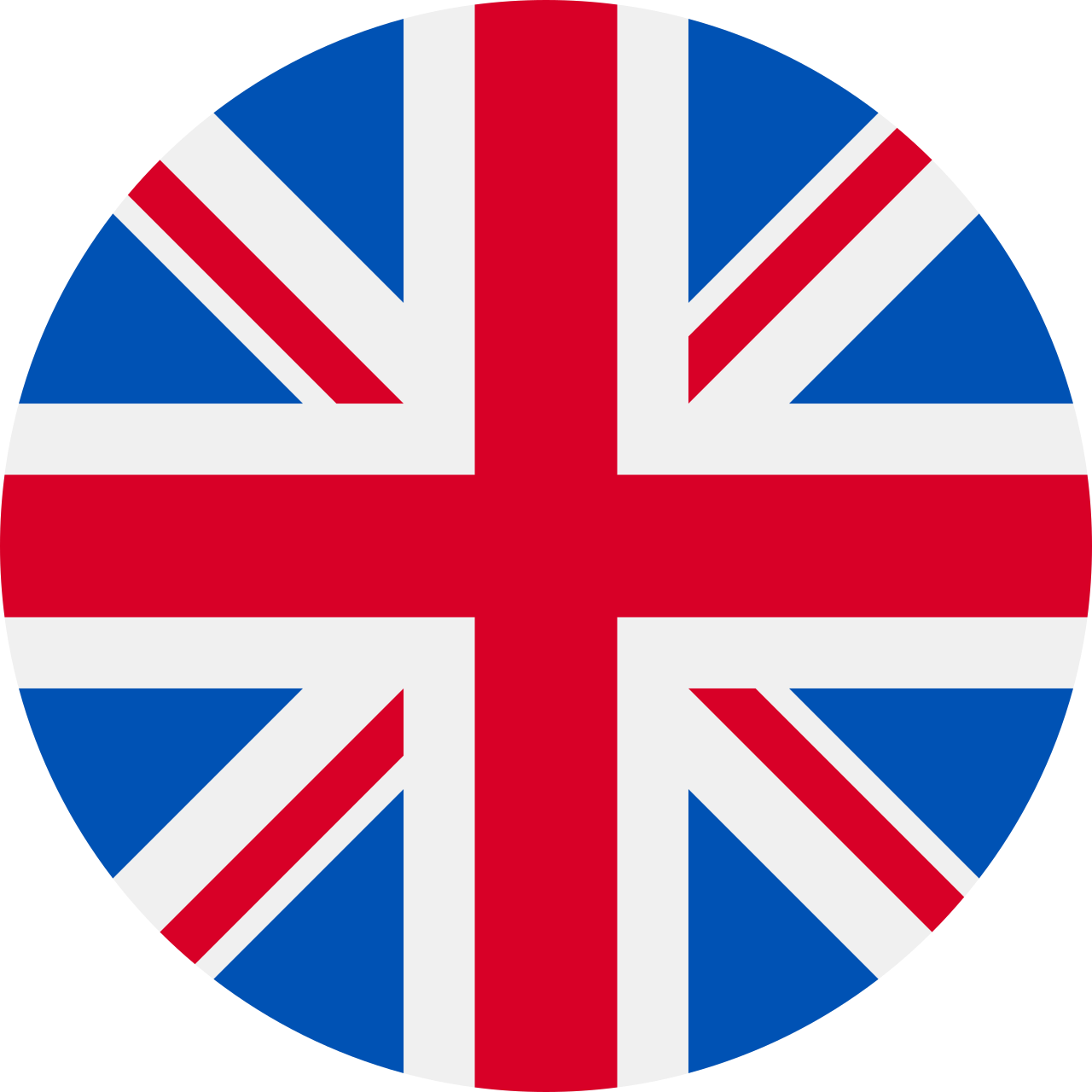 Circular image of the Union Jack, the national flag of the United Kingdom.
