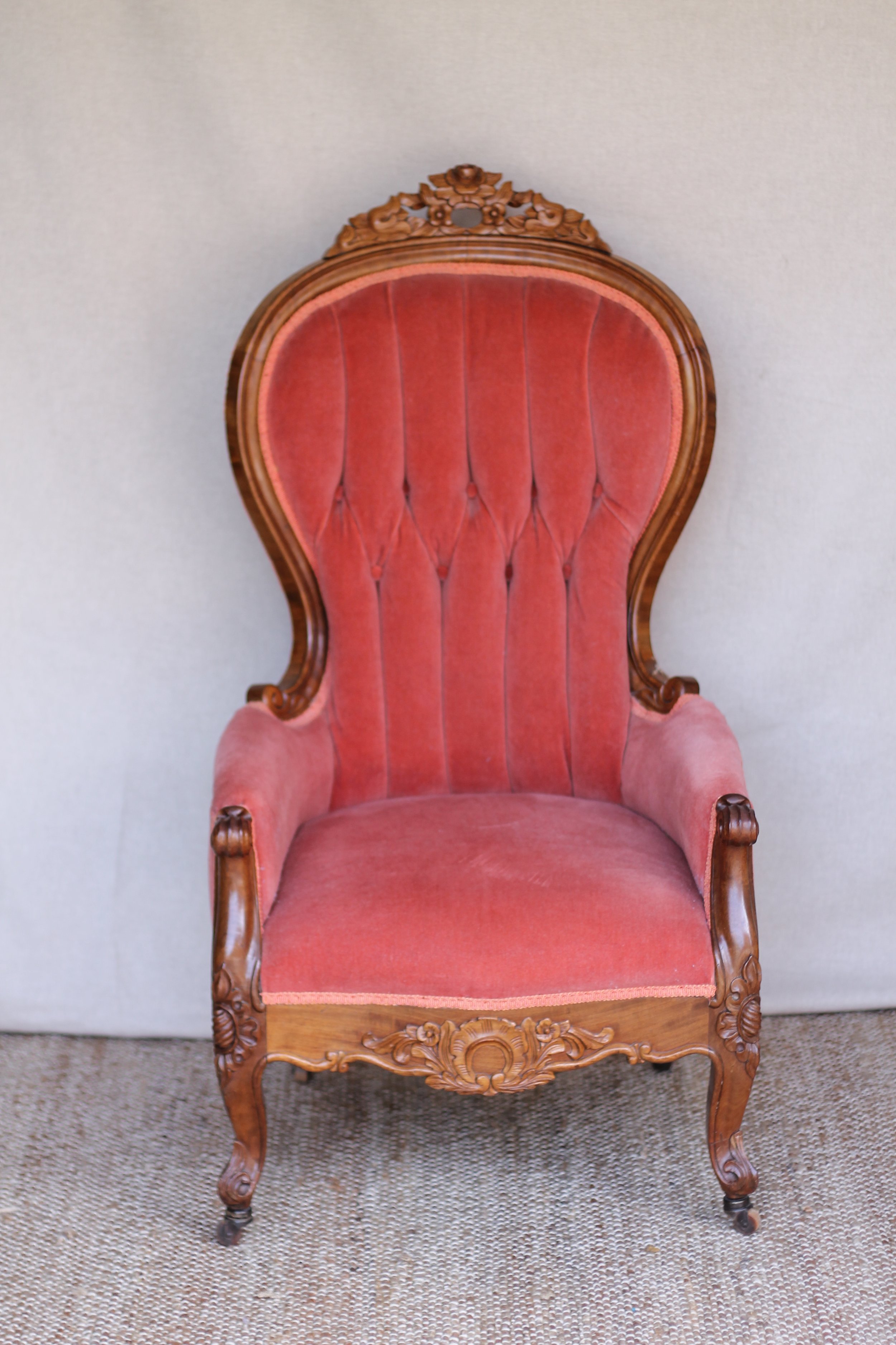 Velvet Rose Slipper Chair