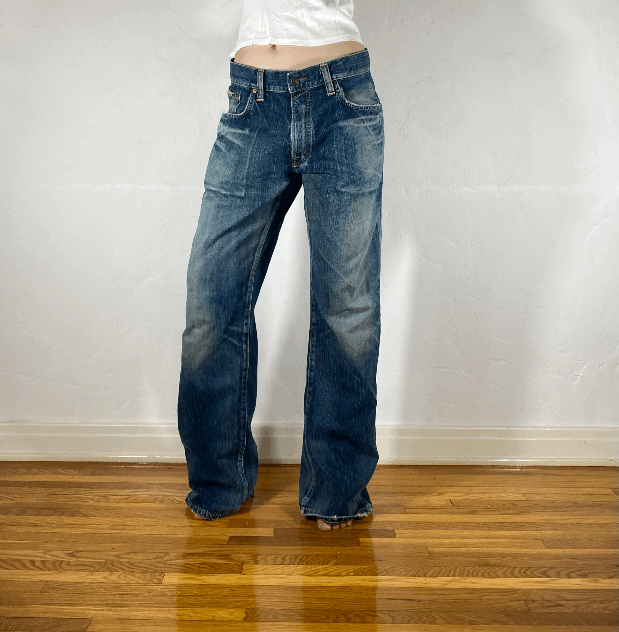 Unique Blue Baggy Jeans, XL