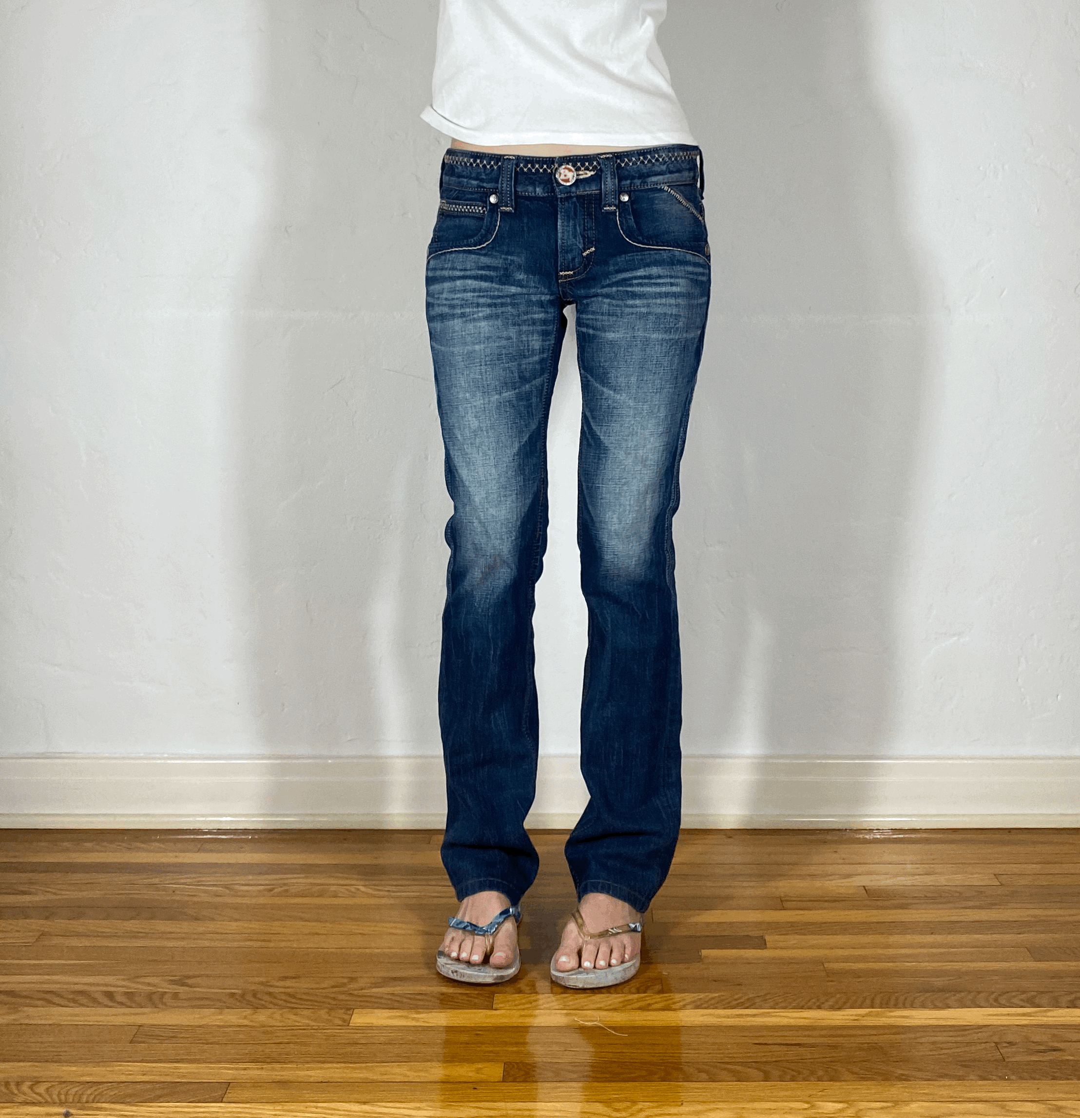 Edwin Off Stitch Medium Wash Jeans, S