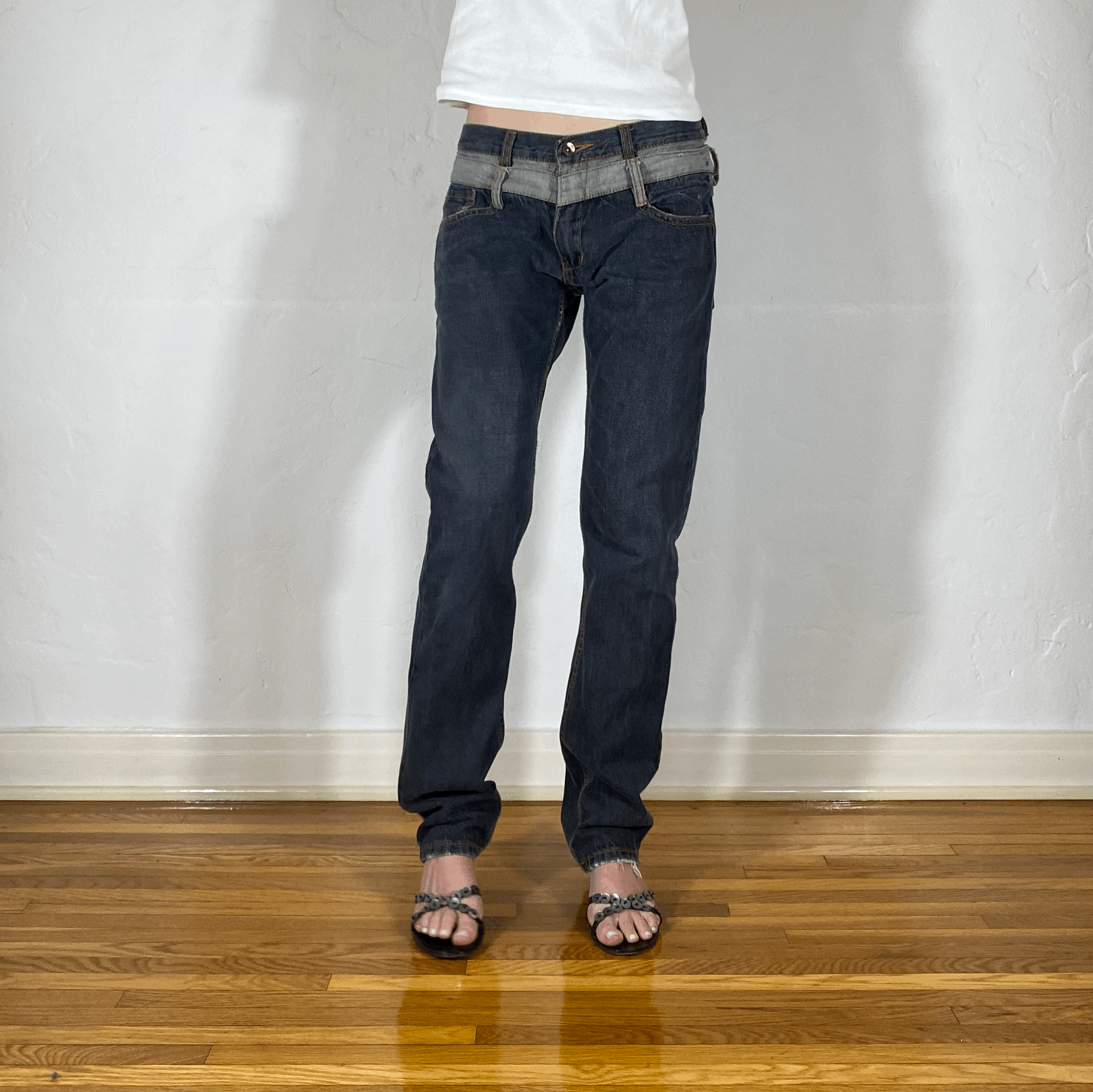 Vintage Gray Straight Jeans, M