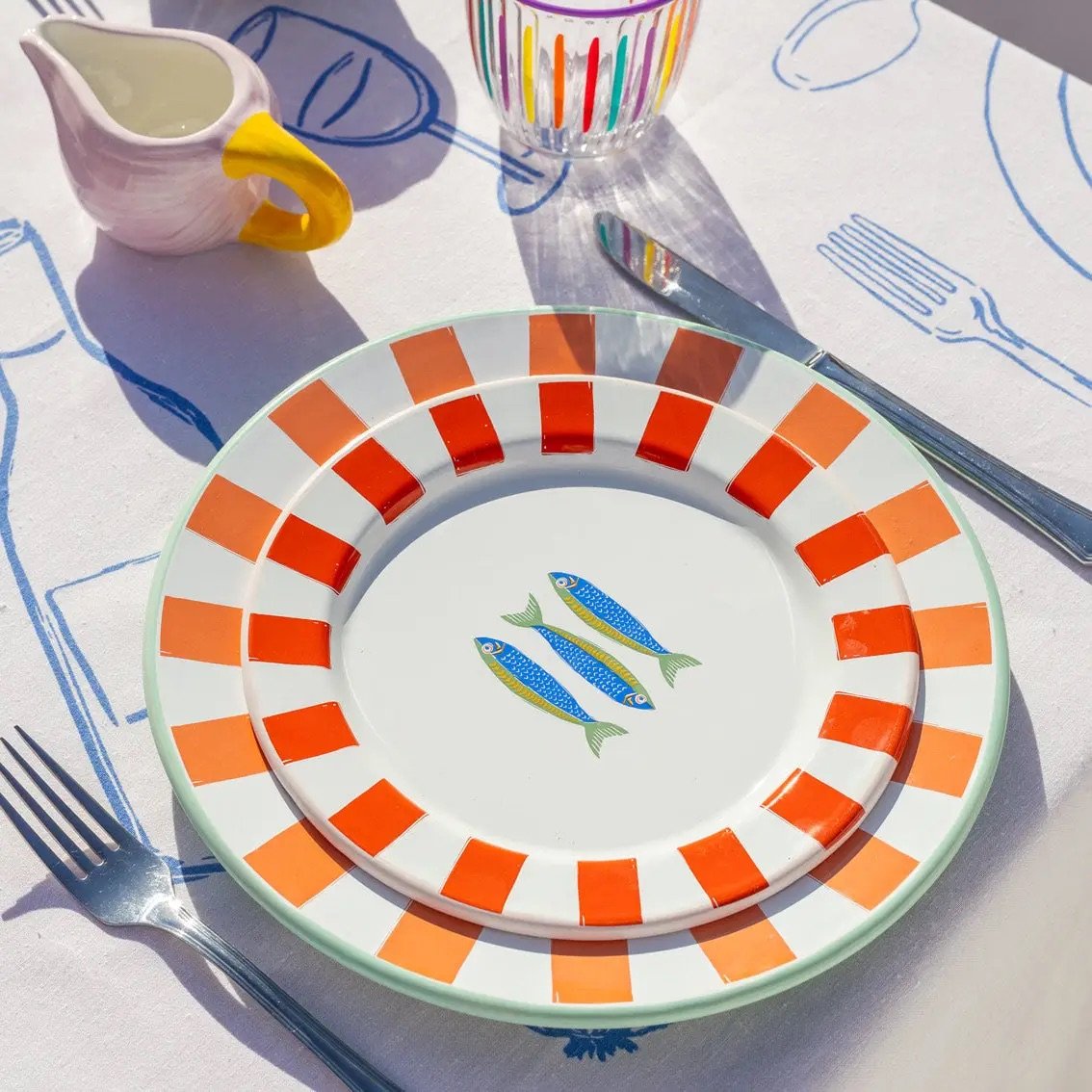 Food & Drinks Motifs Fabric Table Cover 2.jpeg