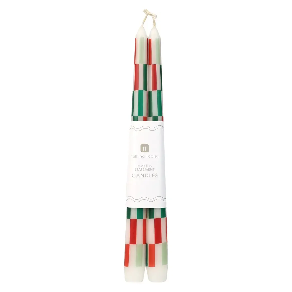 Red & Green Check Dinner Candles.webp