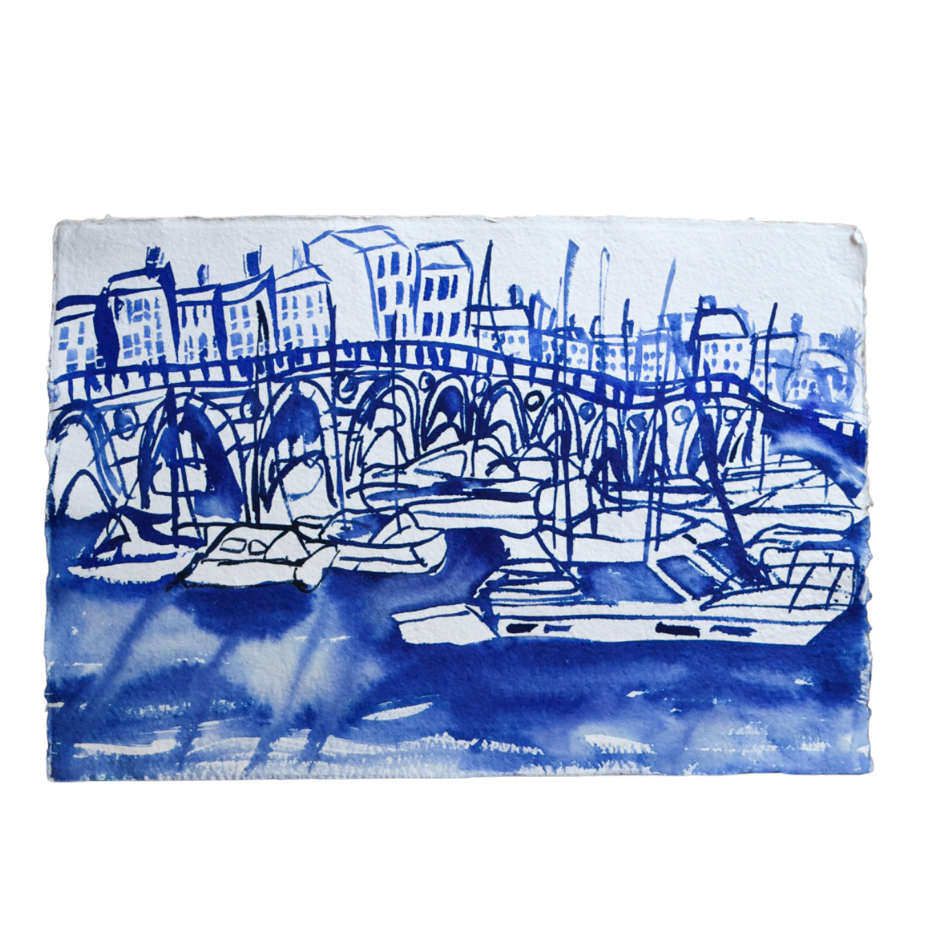 Megan Metcalf Inky Ramsgate Harbour Landscape Original Artwork