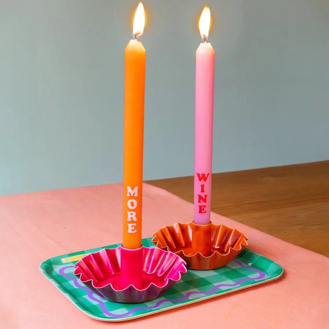 Scalloped Orange Metal Candle Holder 5.jpeg