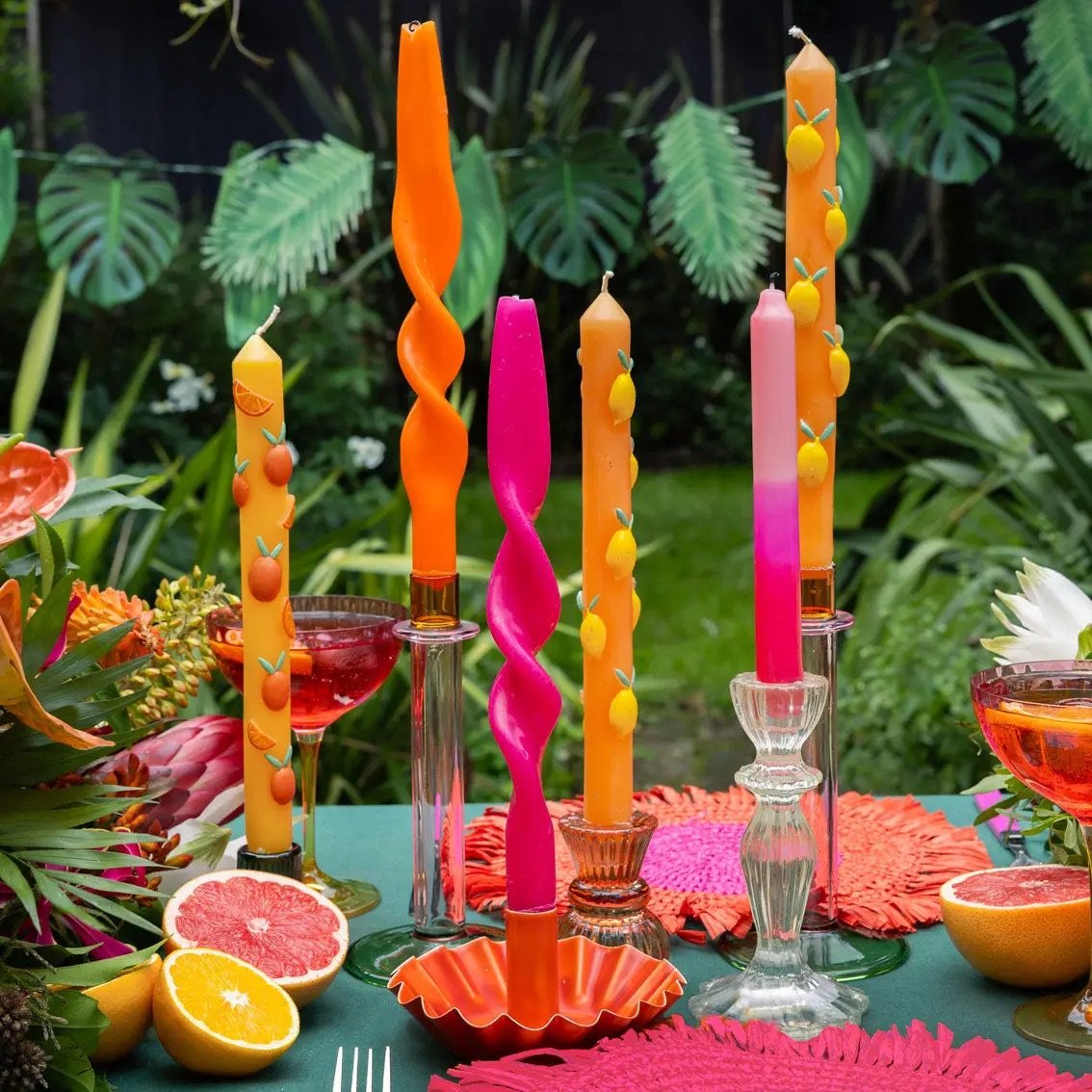 Scalloped Orange Metal Candle Holder 4.jpeg