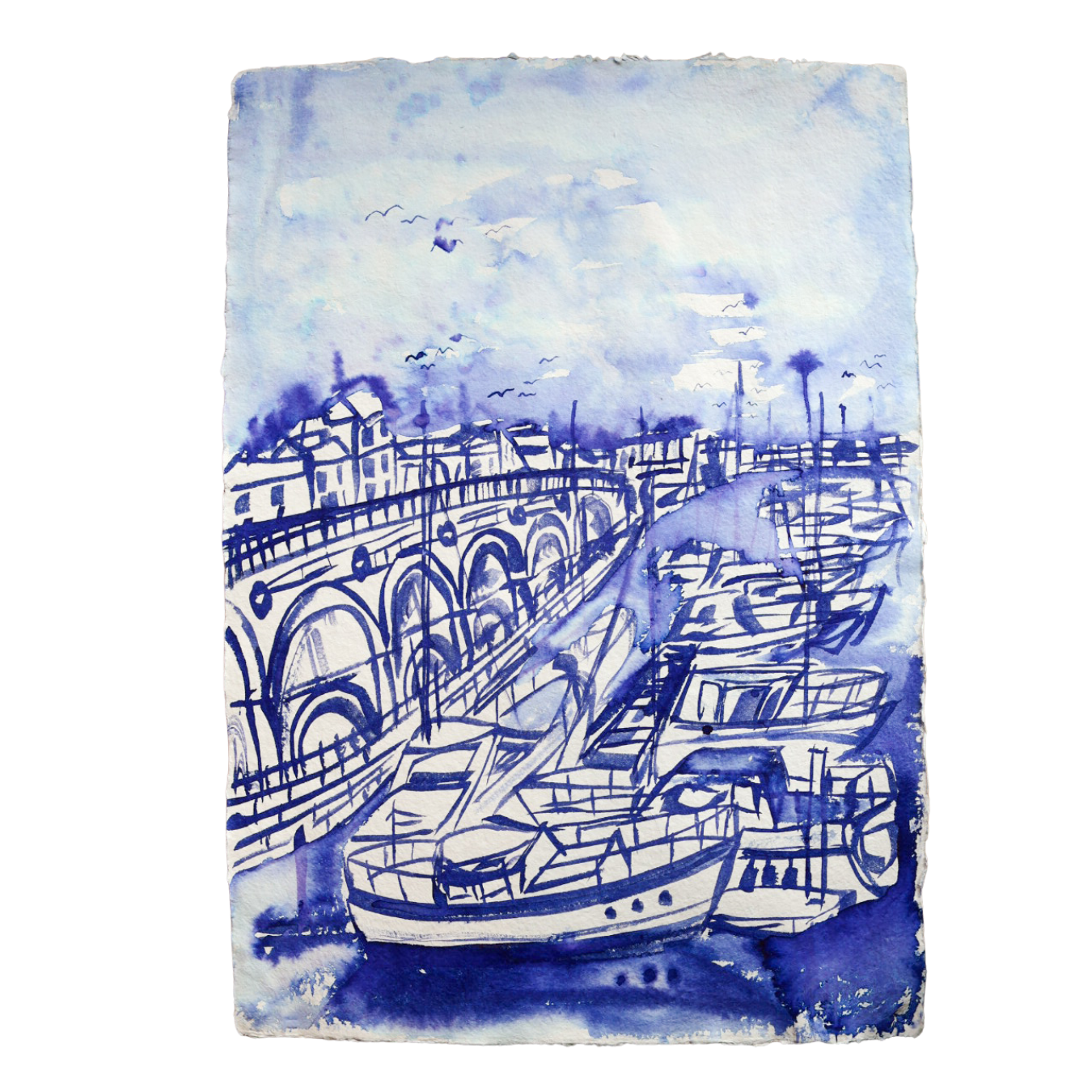 Megan-Metcalf-Harbour-Original-Artwork-Inky-Ramsgate-Harbour.png
