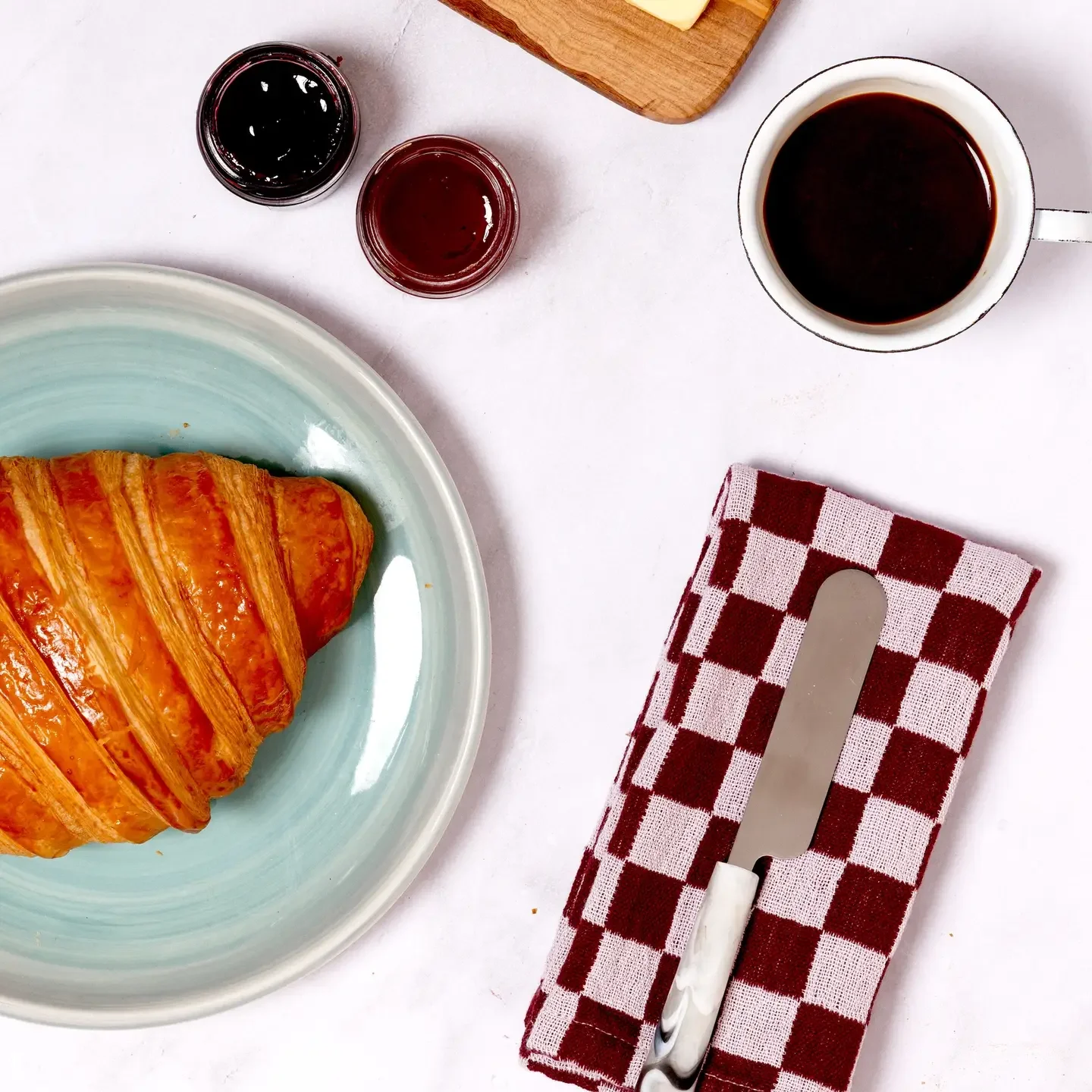 Cotton Napkin 2 Pack- Burgundy Check.webp