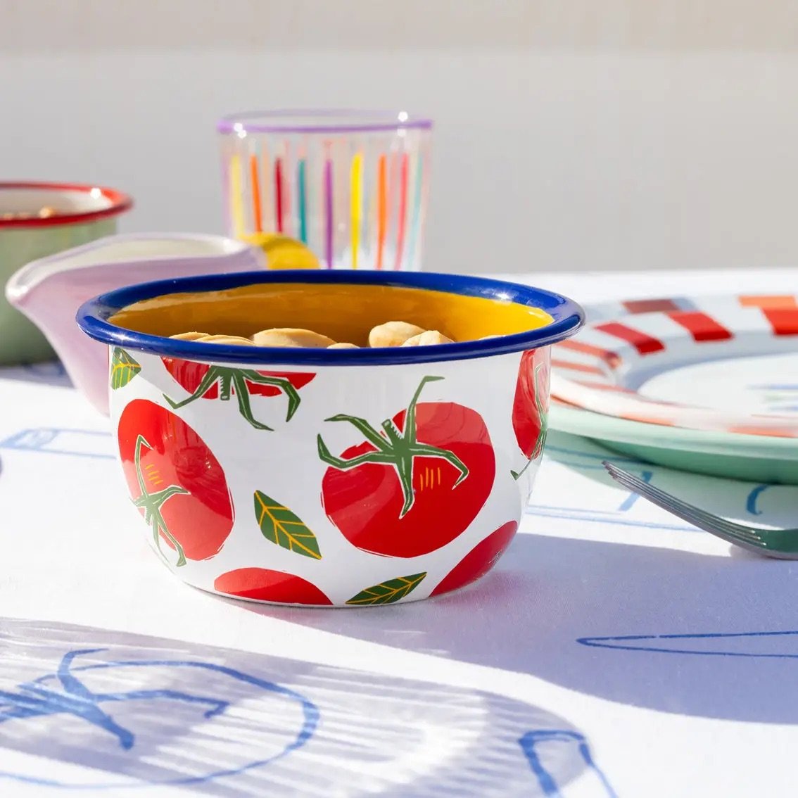 Food & Drinks Motifs Fabric Table Cover 4.jpeg
