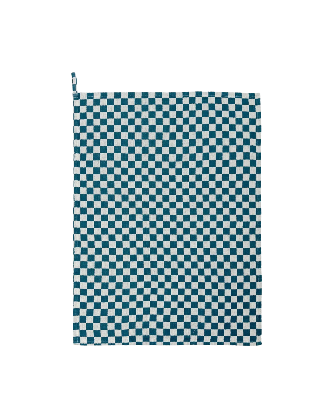 Cotton Hand Towel: Teal Check