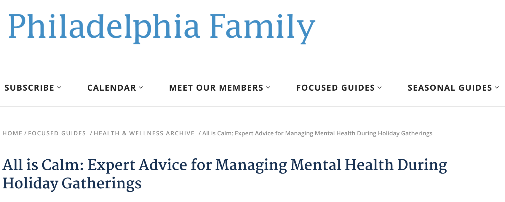 Mental health during the holidays