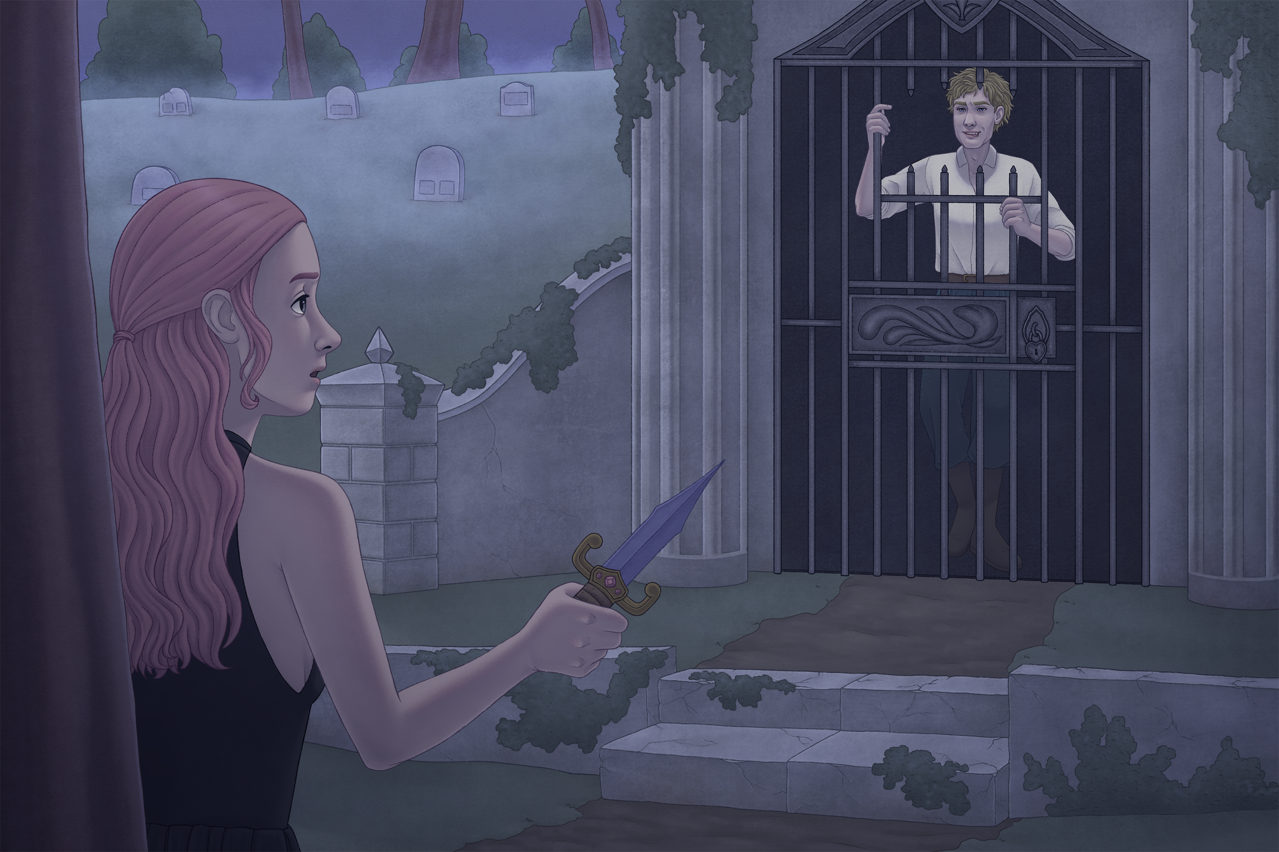 Illustrated scene from the 'Once Upon a Broken Heart' series by Stephanie Garber.