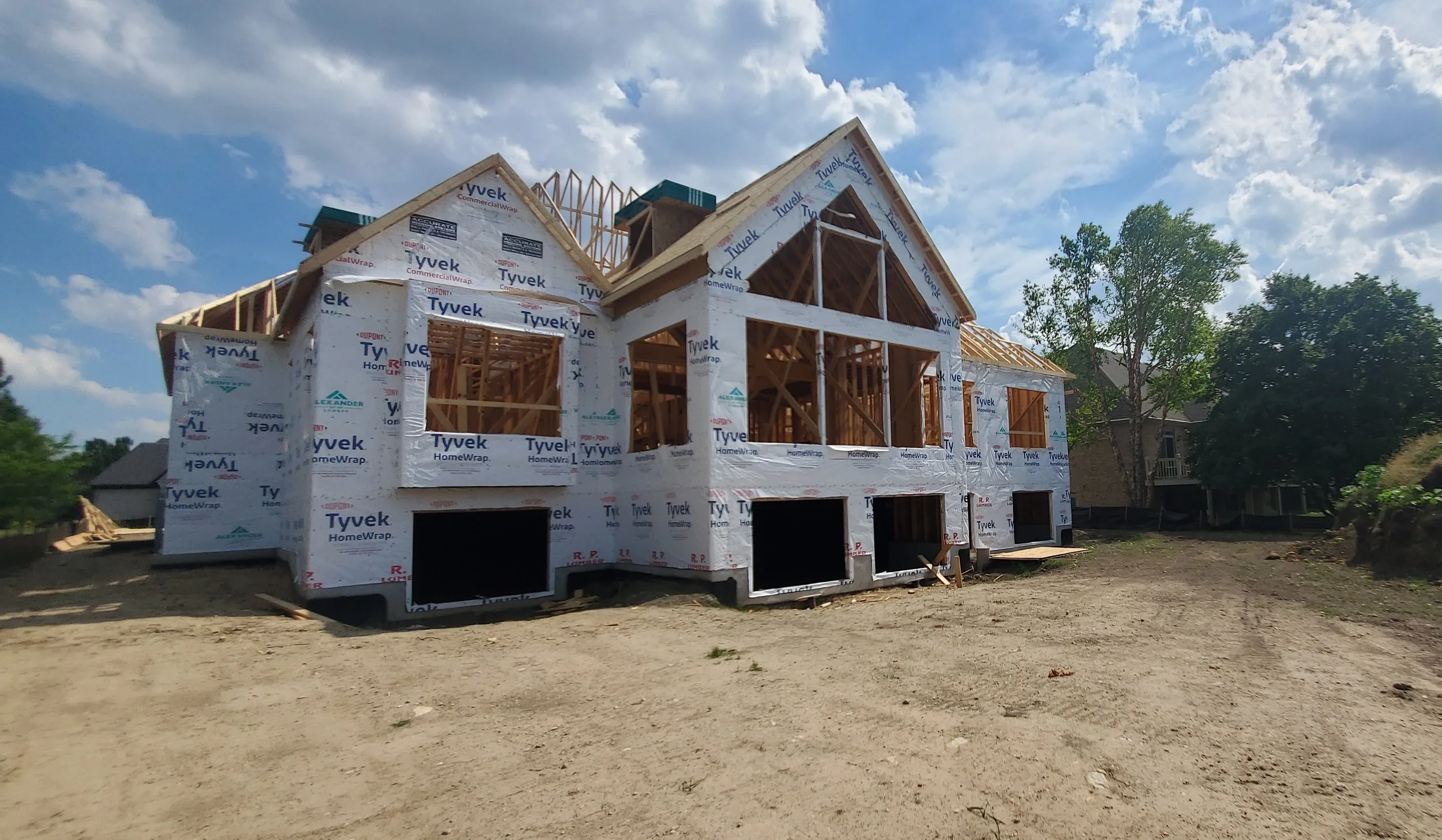 A Direct Homes custom home under construction during framing