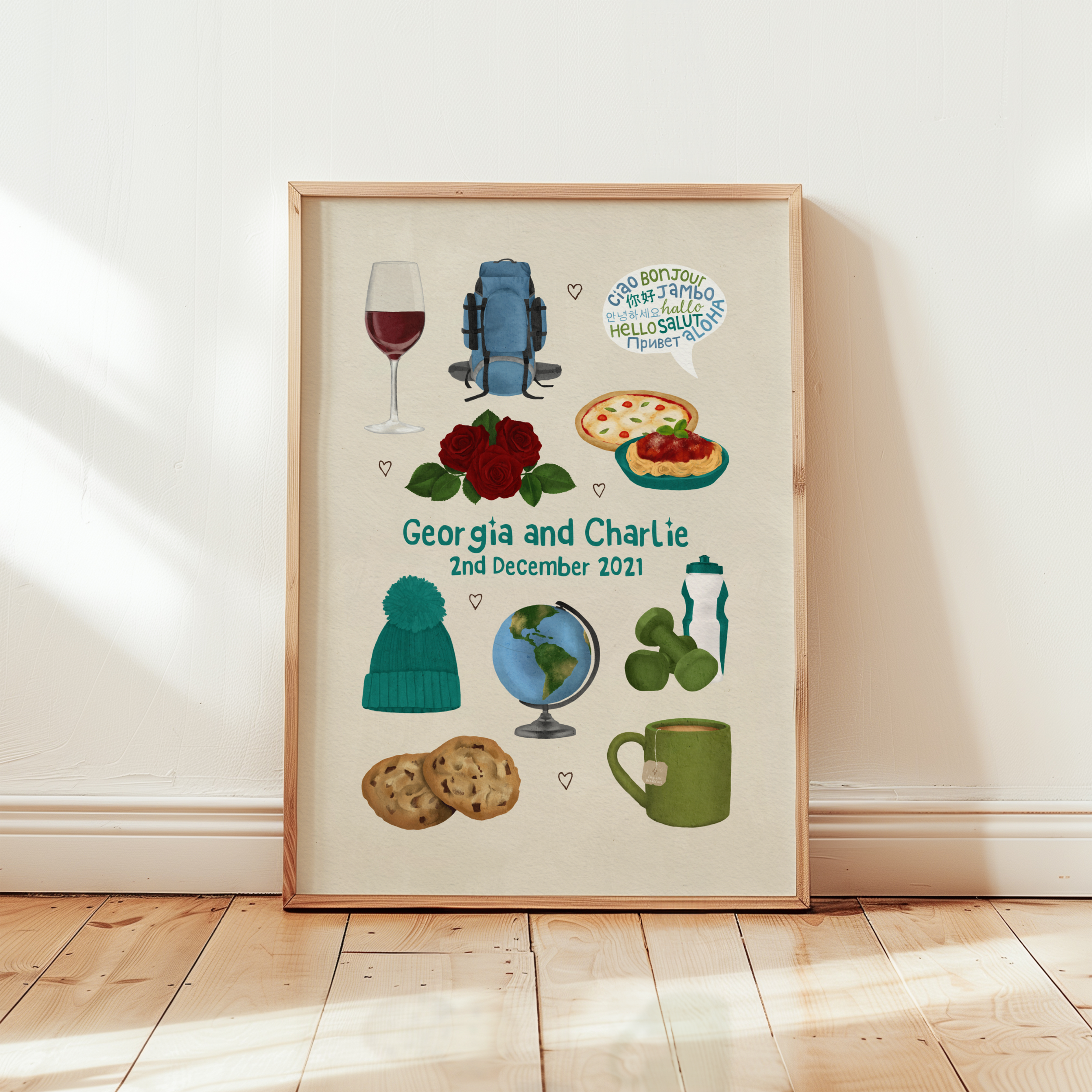Personalised Favourite Couple Things Anniversary Gift Print